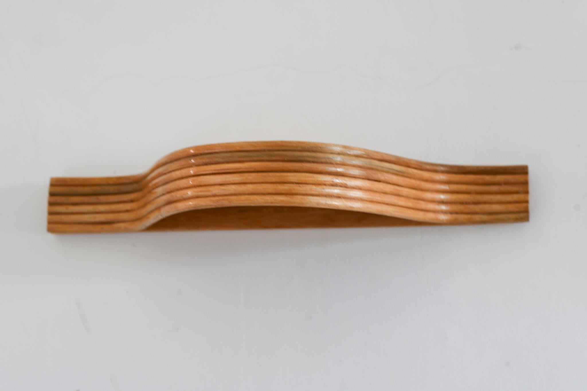 Hand-Crafted Curved Rattan Shelf For Sale