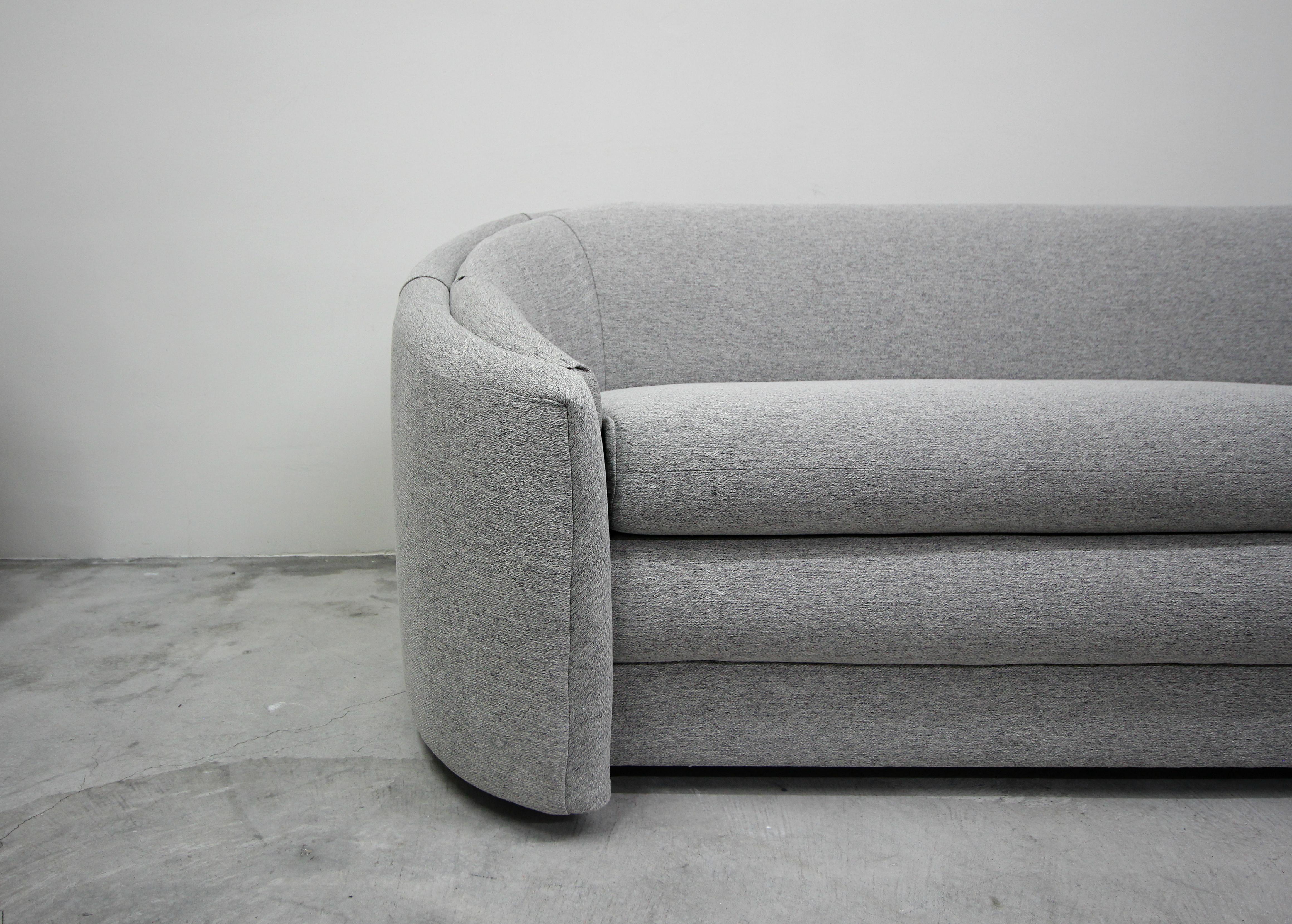Fabric Curved Regency Mid-Century Modern Sofa