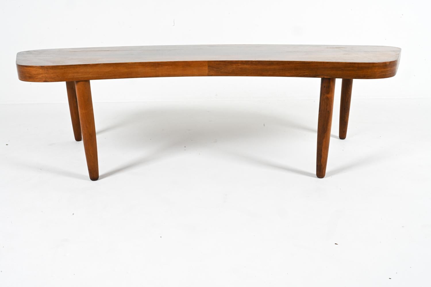 Curved Rosewood Coffee Table, Denmark 1960s For Sale 3