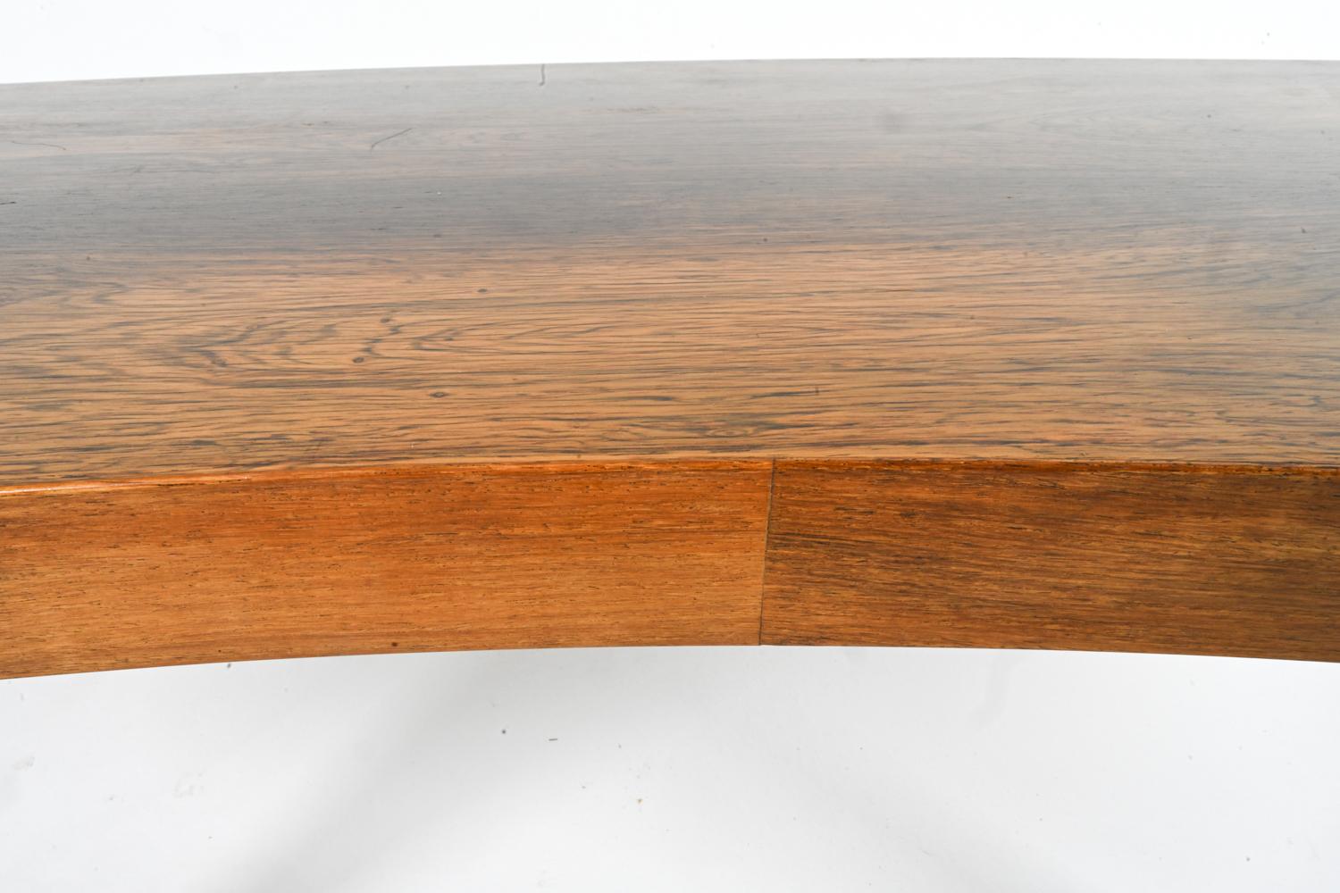 Curved Rosewood Coffee Table, Denmark 1960s For Sale 4