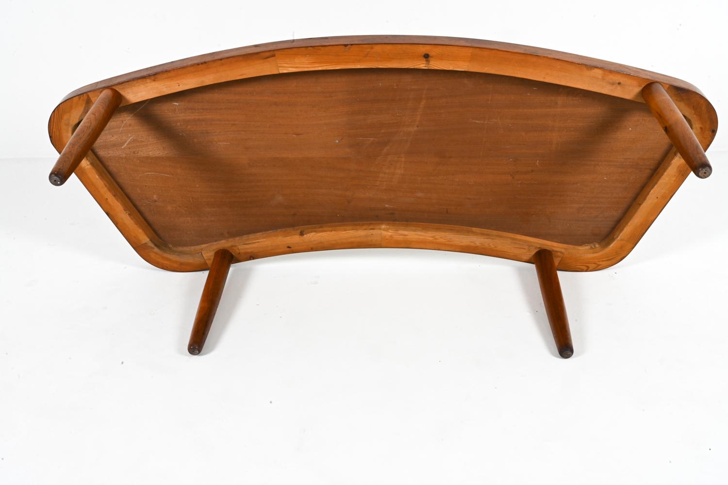 Curved Rosewood Coffee Table, Denmark 1960s 9