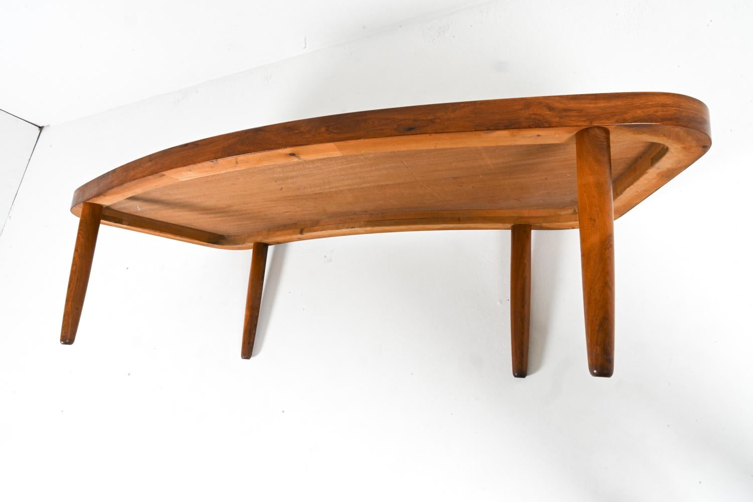 Curved Rosewood Coffee Table, Denmark 1960s 10