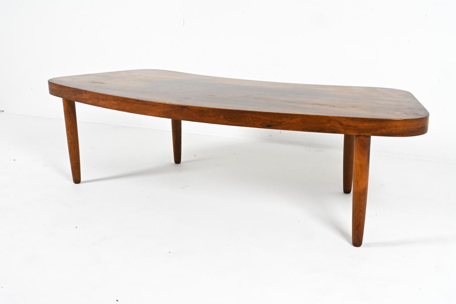 Danish Curved Rosewood Coffee Table, Denmark 1960s