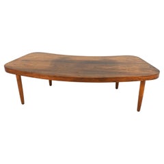 Vintage Curved Rosewood Coffee Table, Denmark 1960s