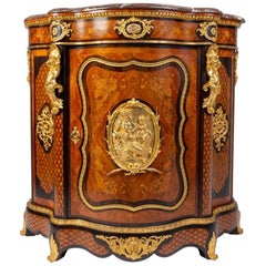 Curved Rosewood Veneer and Inlaid Height Stand Furniture