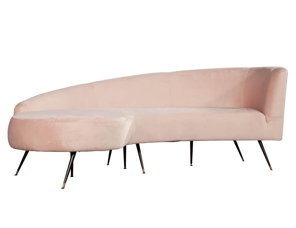 Curved Sculpted Sofa Settee in the Style of Zanuso 5