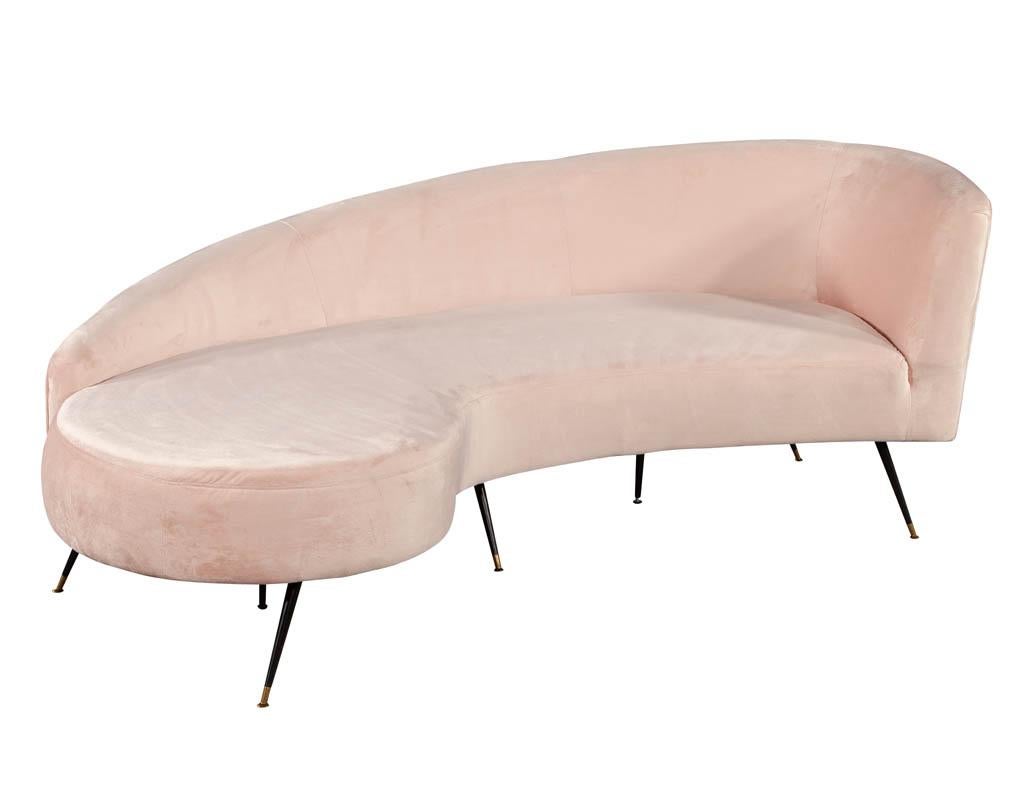 Mid-Century Modern Curved Sculpted Sofa Settee in the Style of Zanuso