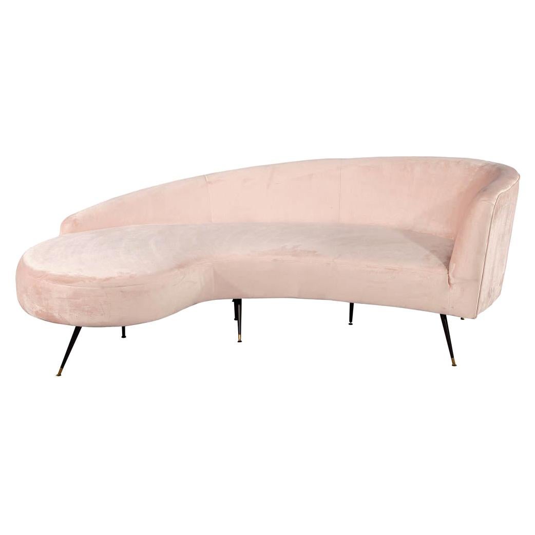Curved Sculpted Sofa Settee in the Style of Zanuso