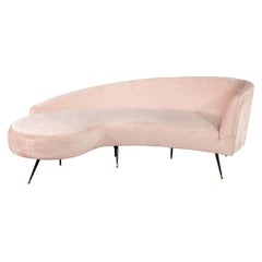 Curved Sculpted Sofa Settee in the Style of Zanuso