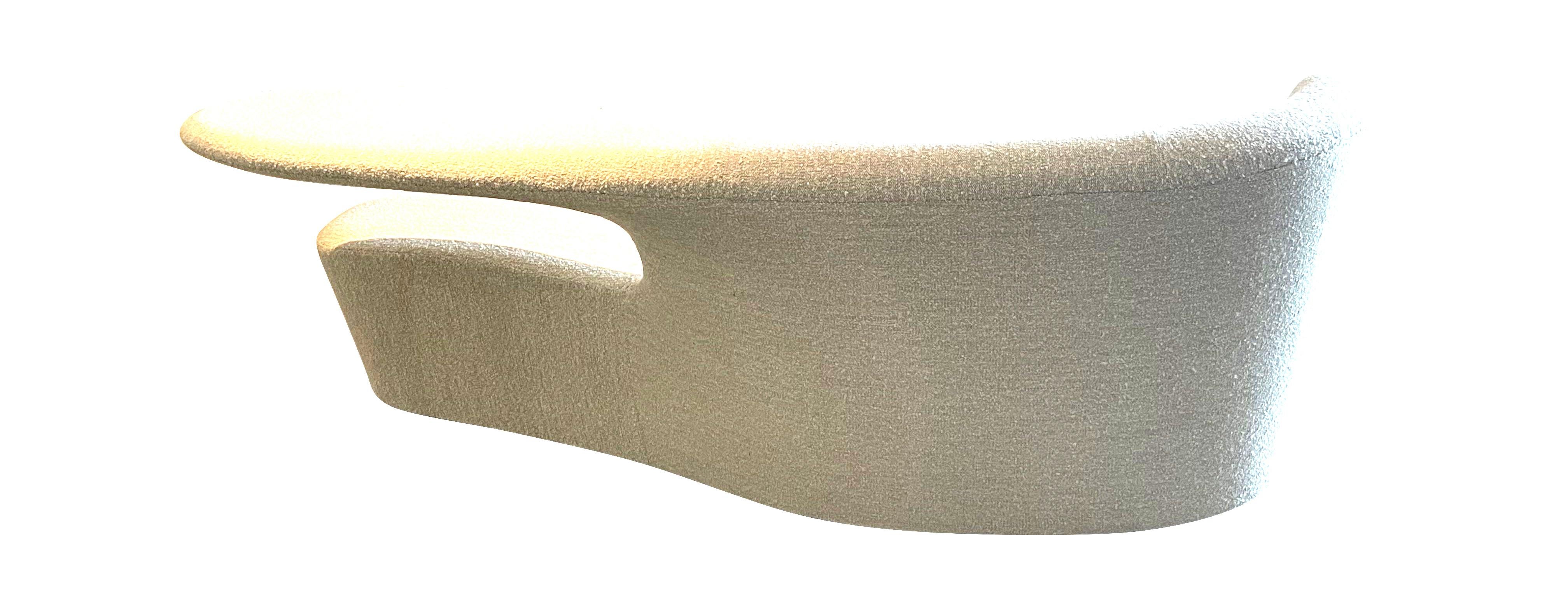Upholstery Curved Sculptural Sofa, Spanish, 1980s For Sale