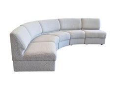 Curved Sectional Sofa Reupholstered in Boucle by Wiesner Hager, Austria 1970s