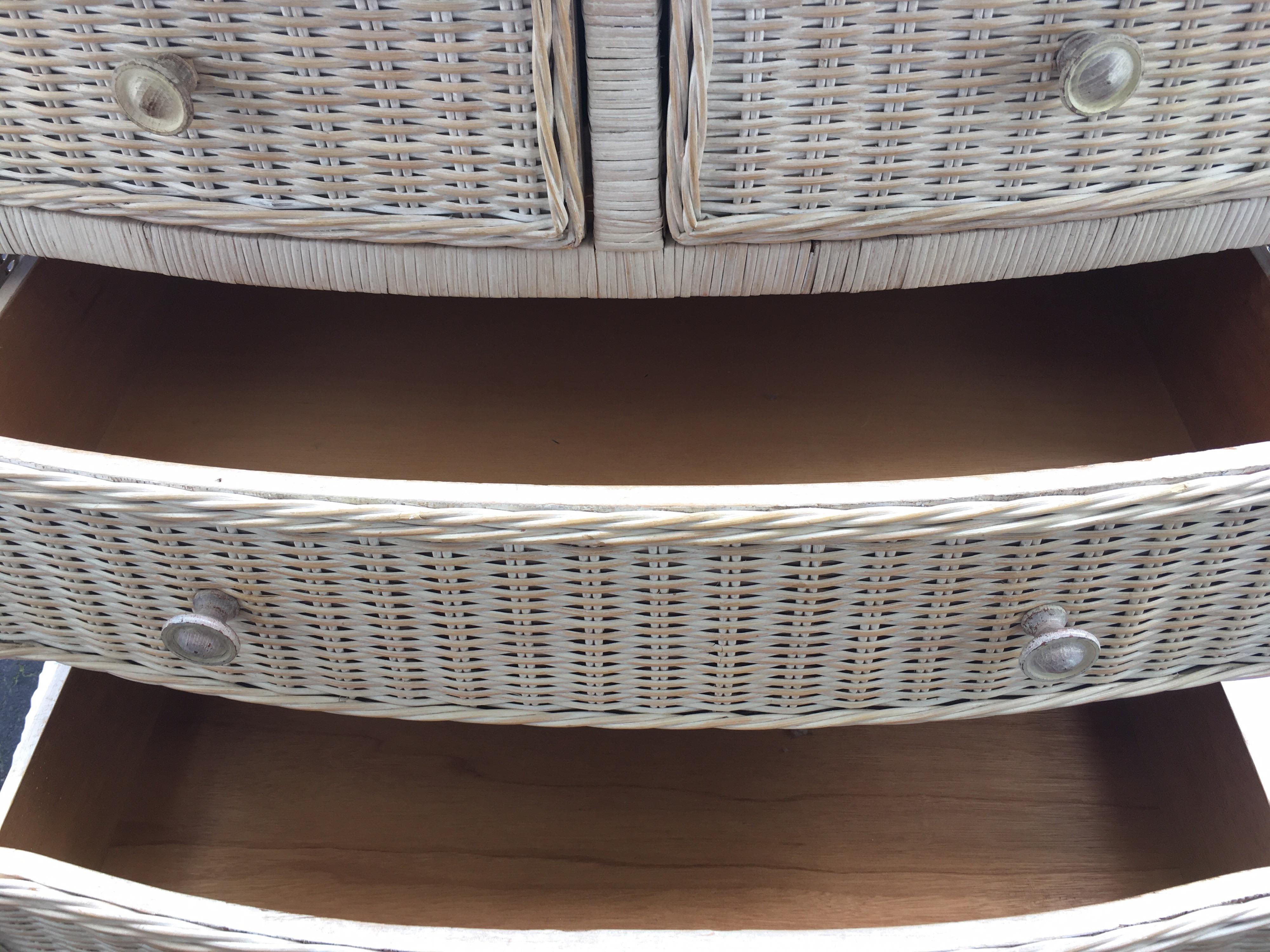Curved Serpentine Draped Wicker Chest of Drawers 3