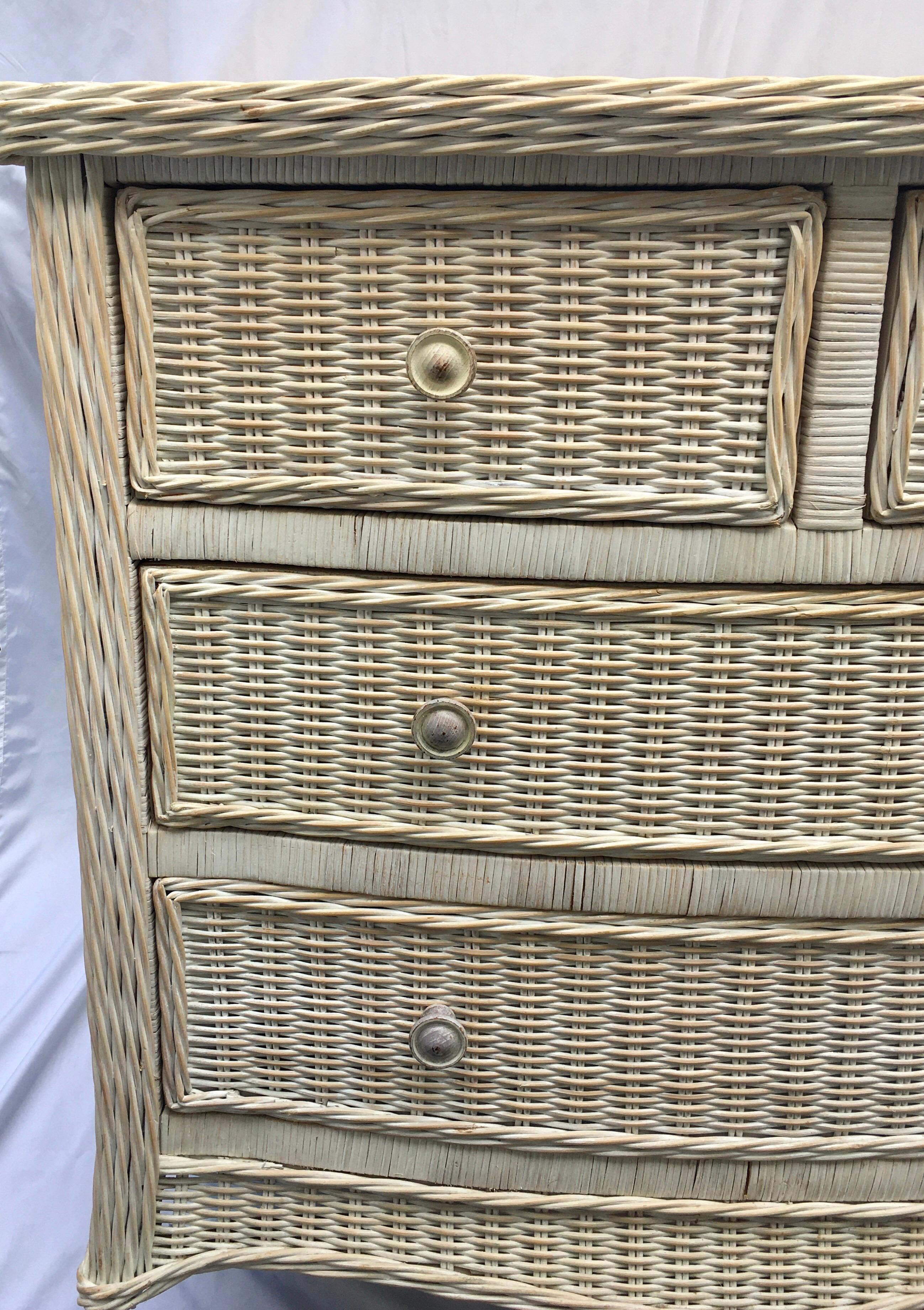 small wicker chest of drawers