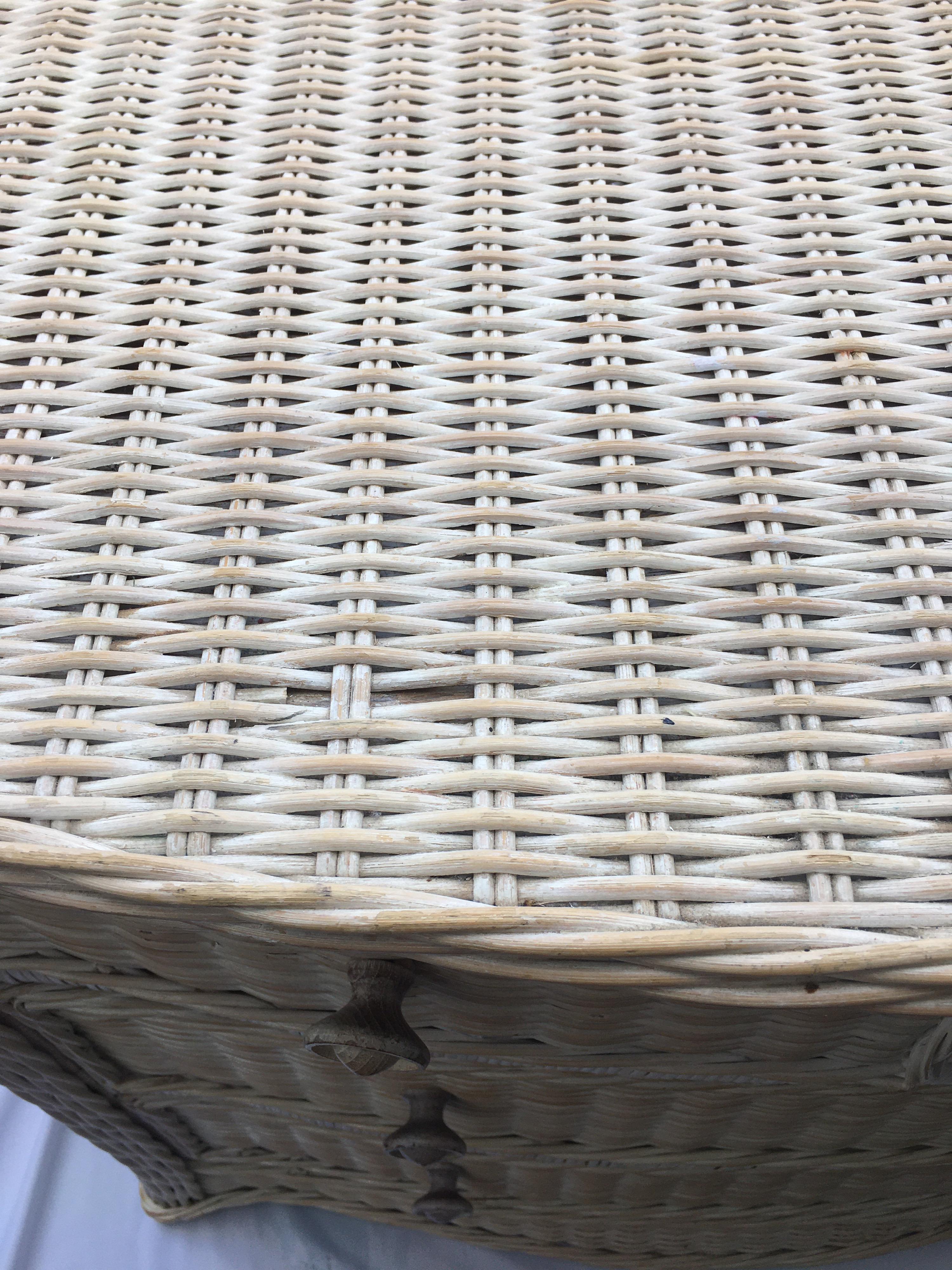 Curved Serpentine Draped Wicker Chest of Drawers 1