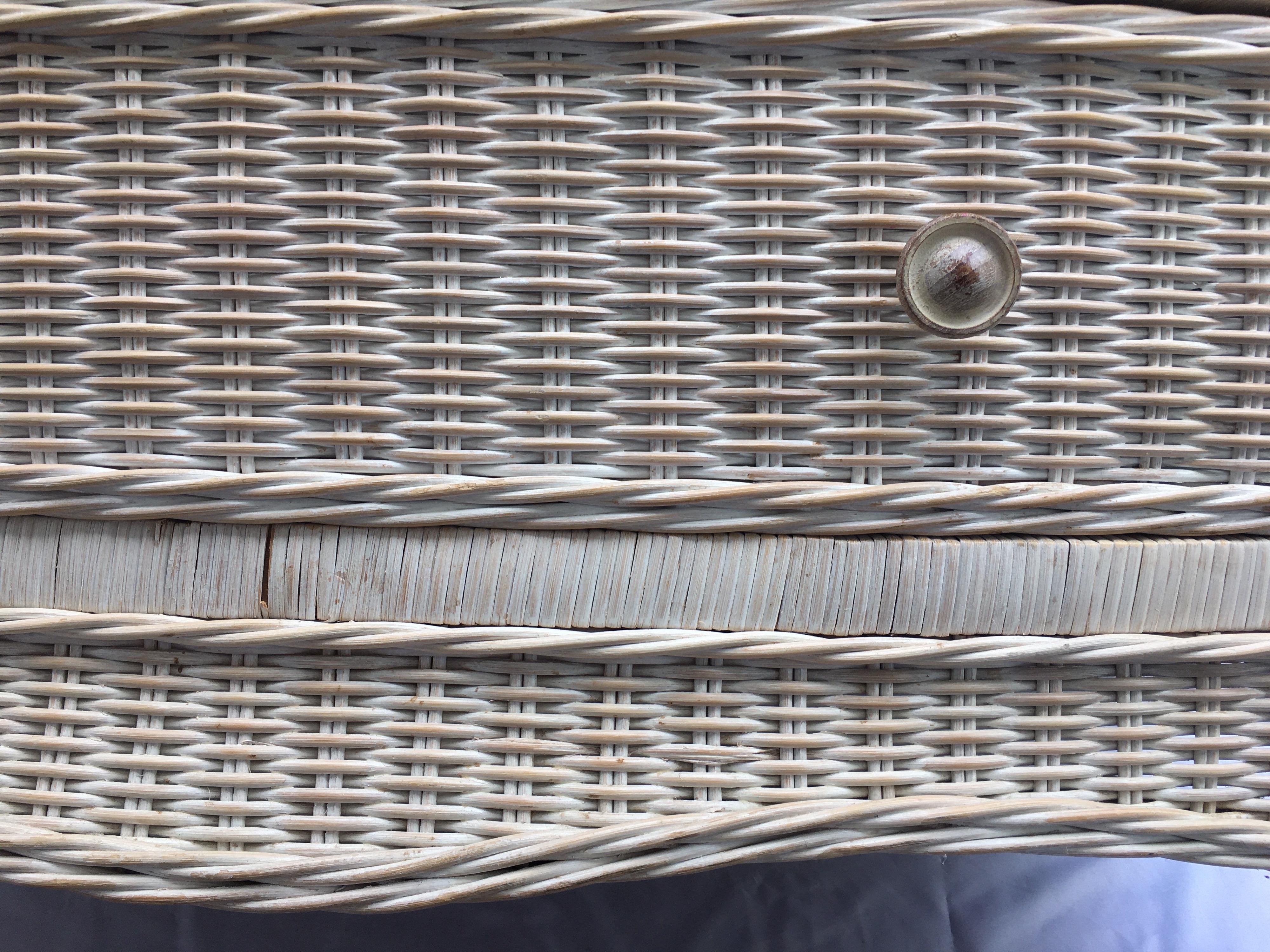 Curved Serpentine Draped Wicker Chest of Drawers 2