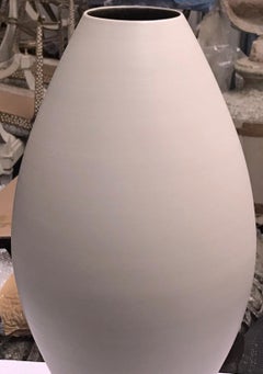 Curved Shape Fine Ceramic Large Vase, Italy, Contemporary