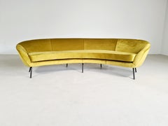 Curved Shape Sofa in the Style of Ico Parisi, 1970s