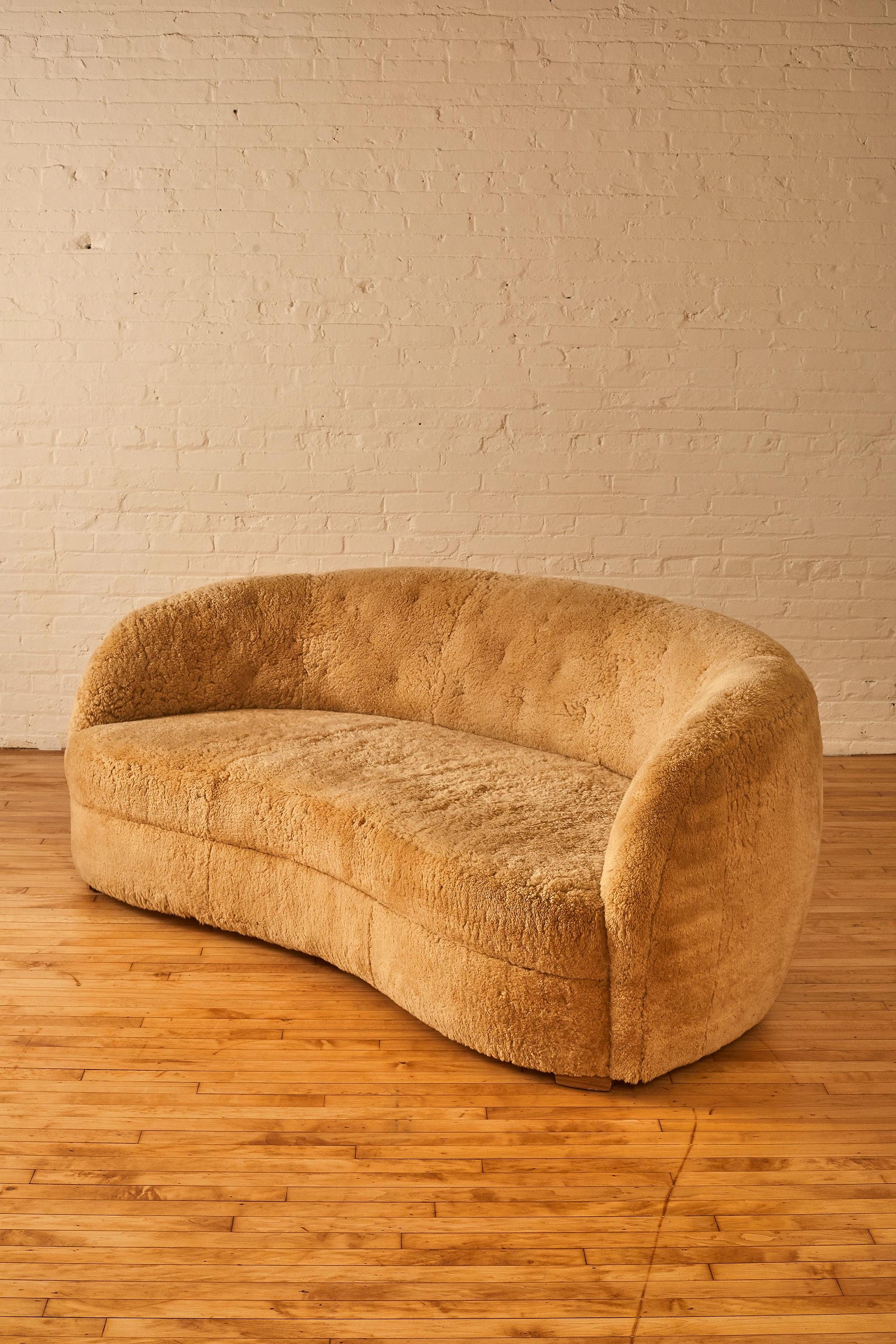 Curved Shearling Sofa 1