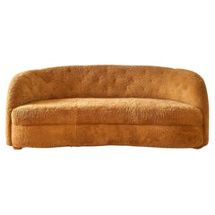 Curved Shearling Sofa