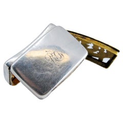 Caja curvada para vinagretas de plata y oro, lisa por ambos lados, época Jorge III