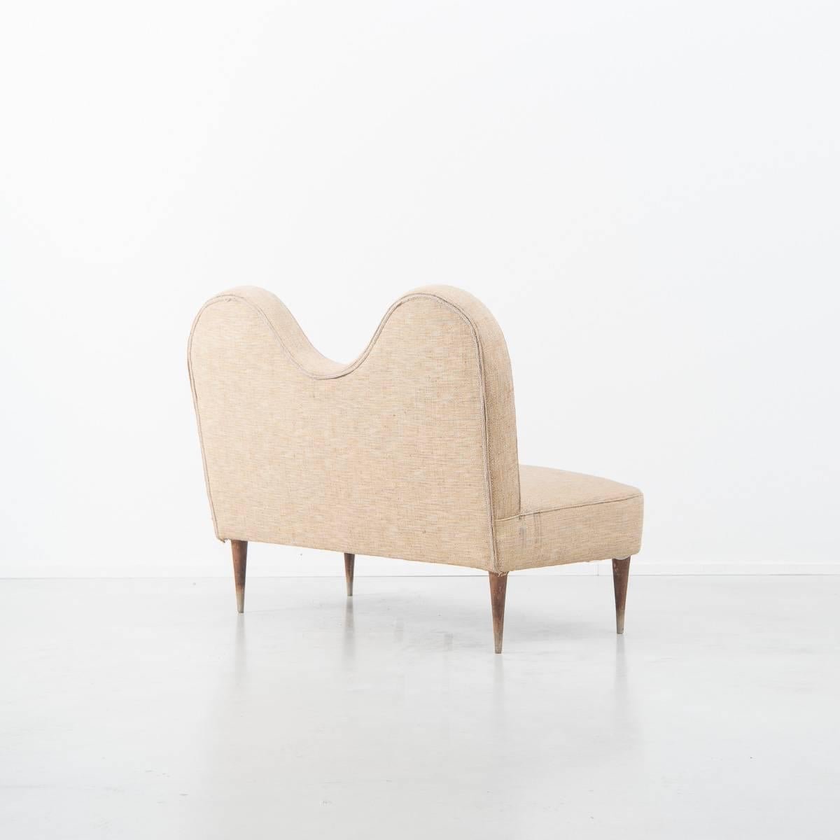 Turned Curved Sofa Attributed to Cesare Lacca