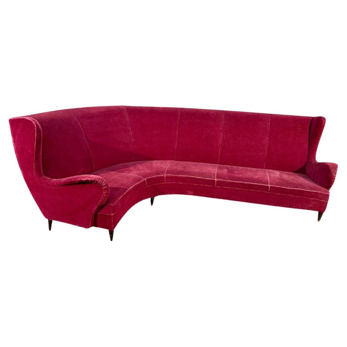 Curved Sofa, attributed to Ico Parisi, Italy, 1950s For Sale