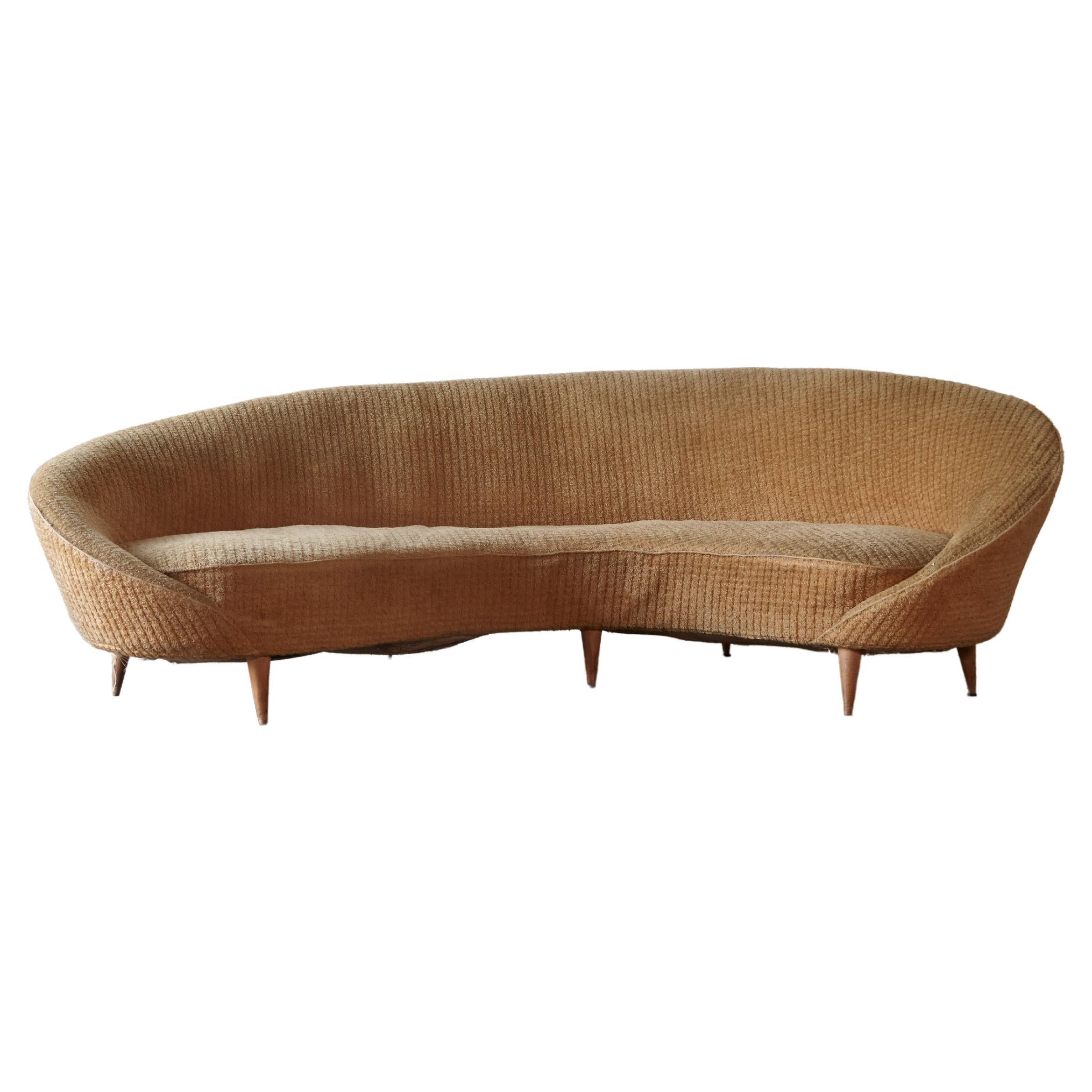 Curved Sofa Attributed to Ico Parisi / Munari, Italy, 1950, for Reupholstery