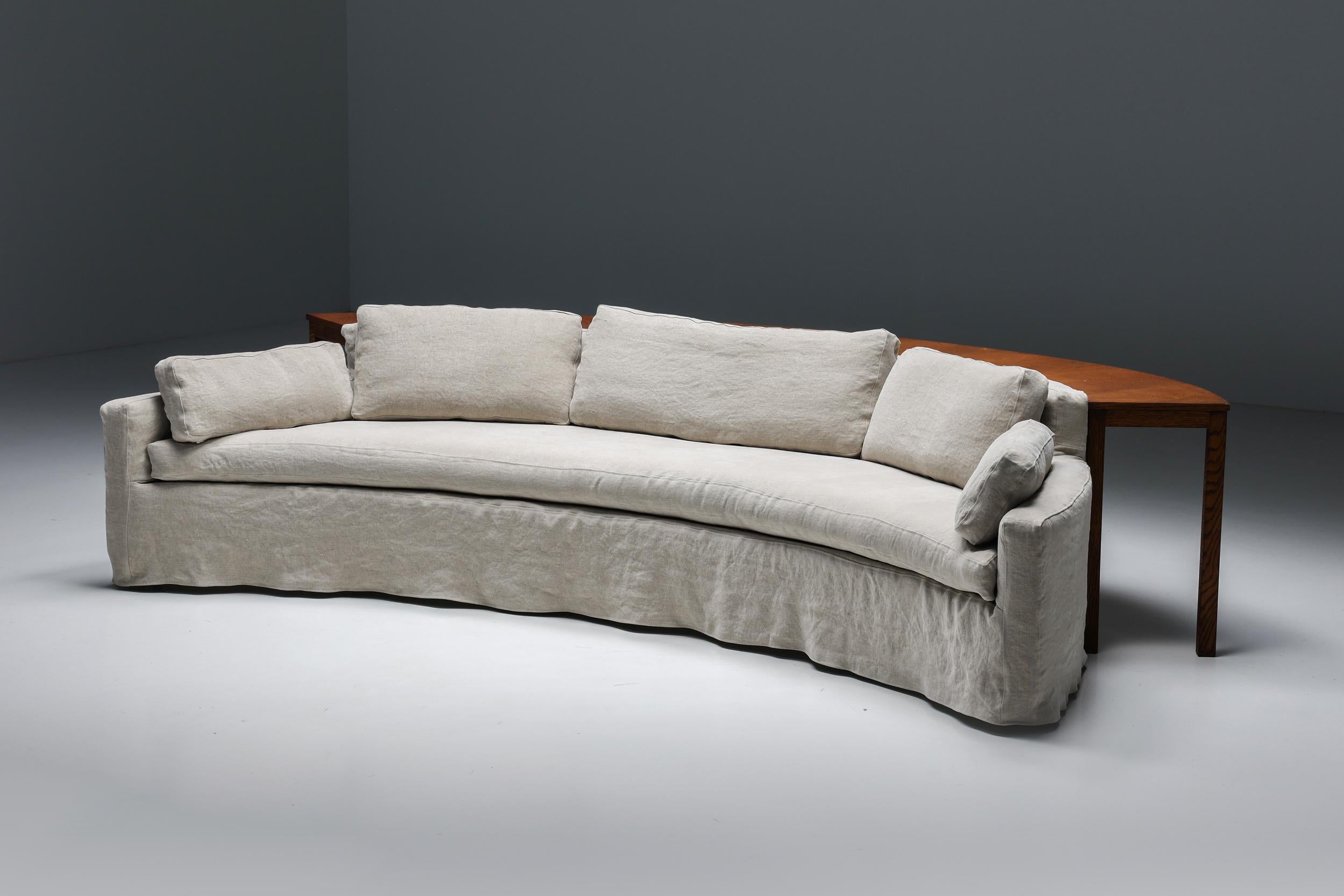 low curved sofa
