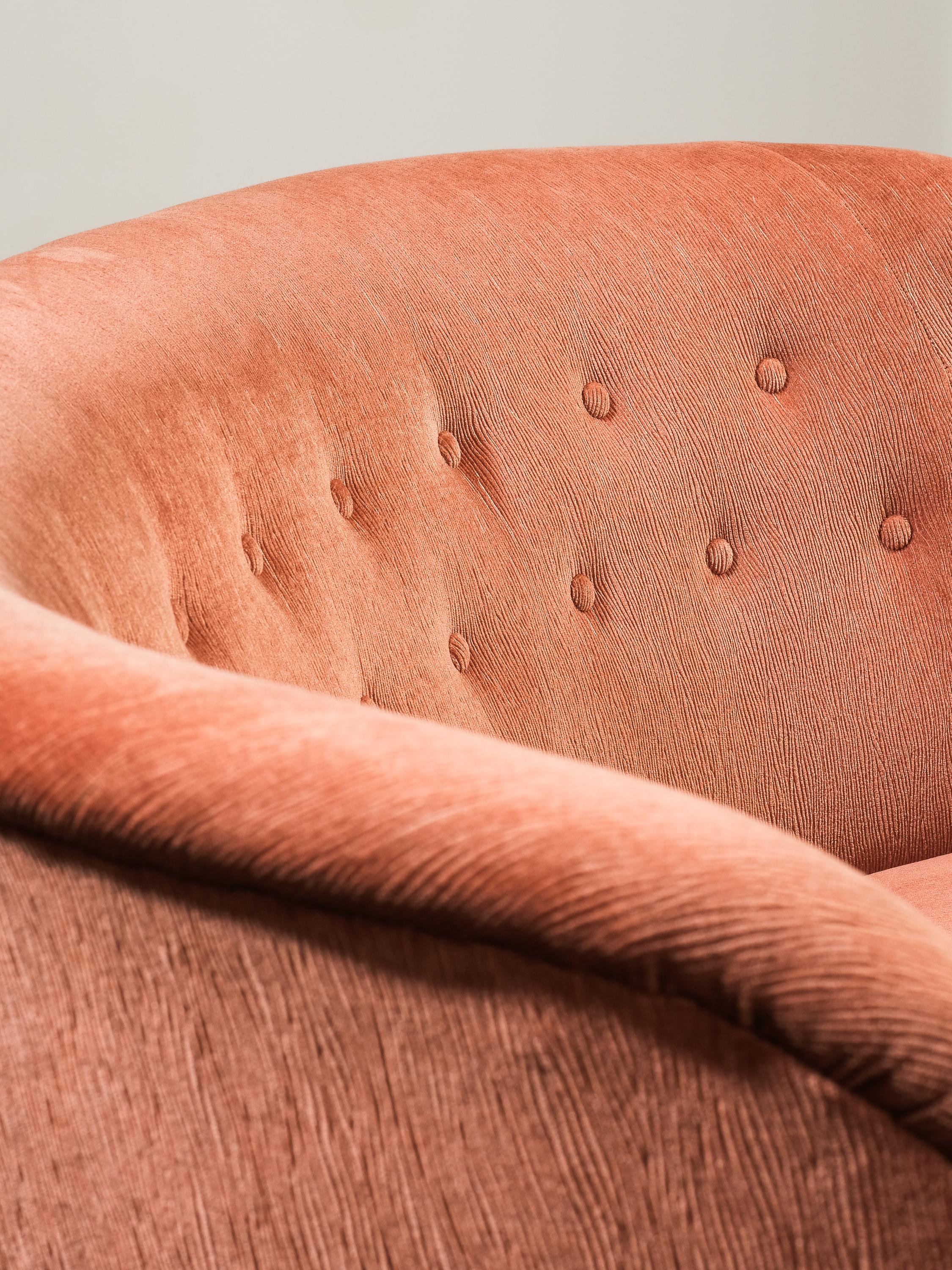 Curved Sofa by Carl-Johan Boman for Boman Oy, Finland, 1940s For Sale 3