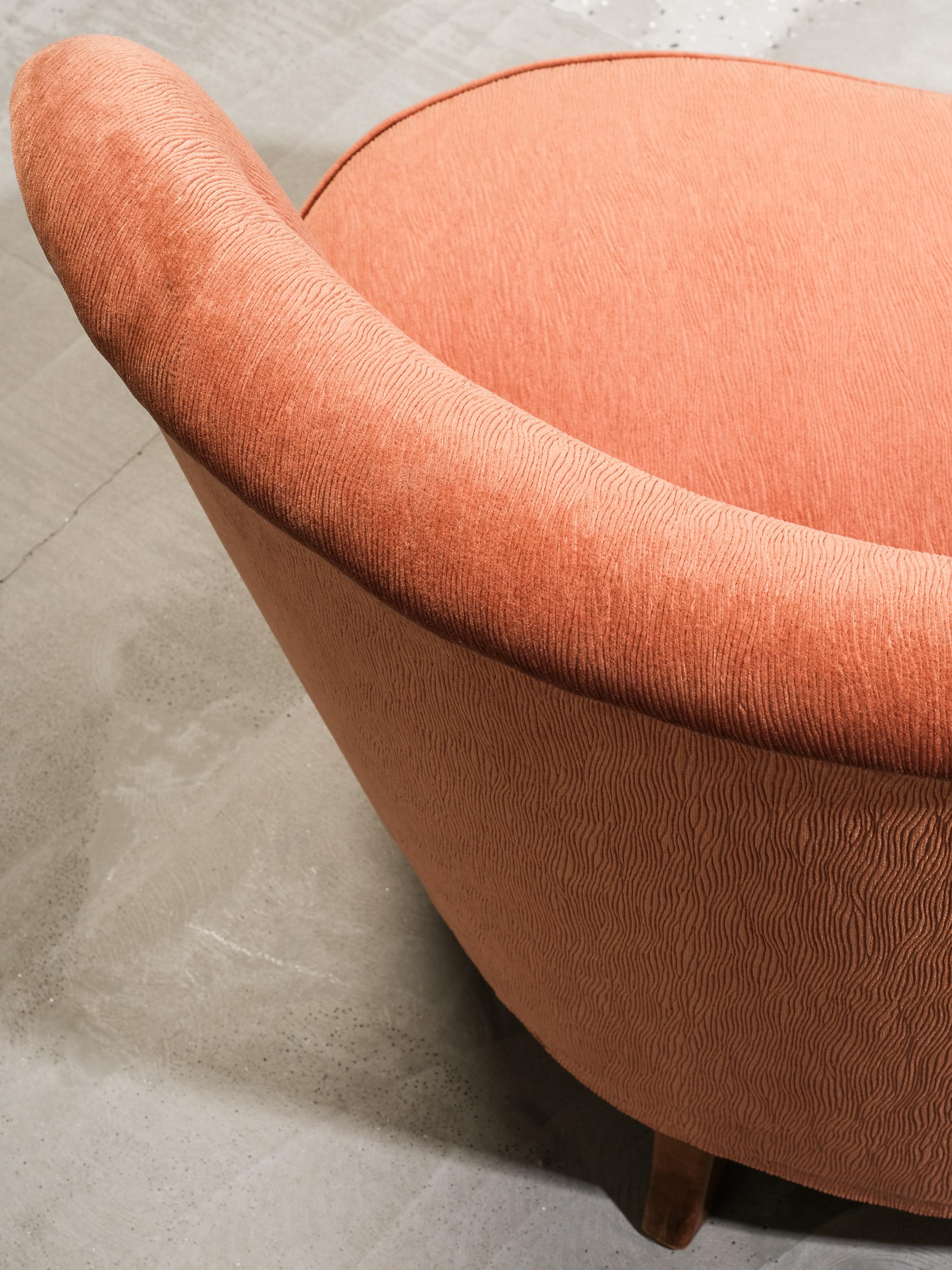 Curved Sofa by Carl-Johan Boman for Boman Oy, Finland, 1940s For Sale 5