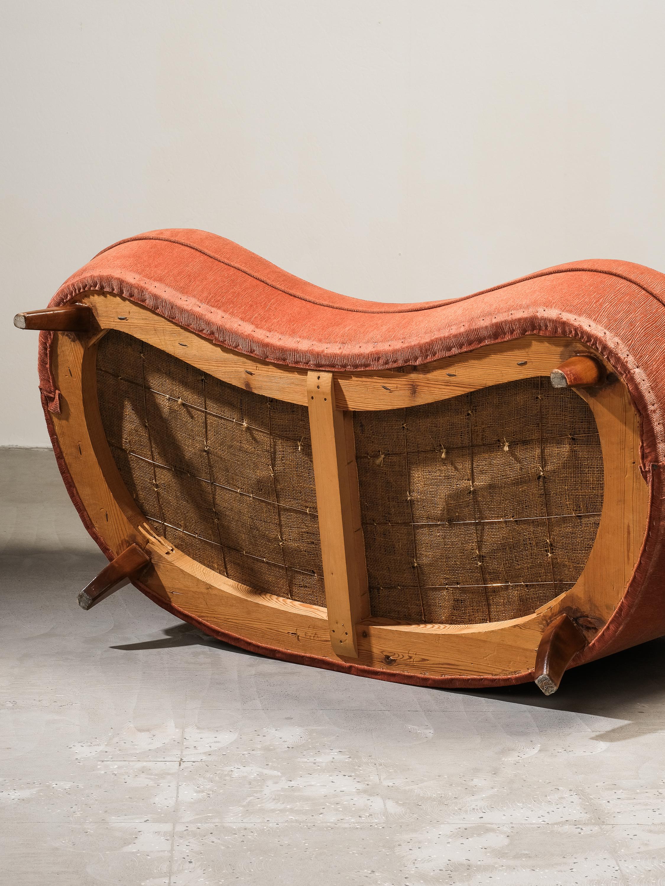 Curved Sofa by Carl-Johan Boman for Boman Oy, Finland, 1940s For Sale 13