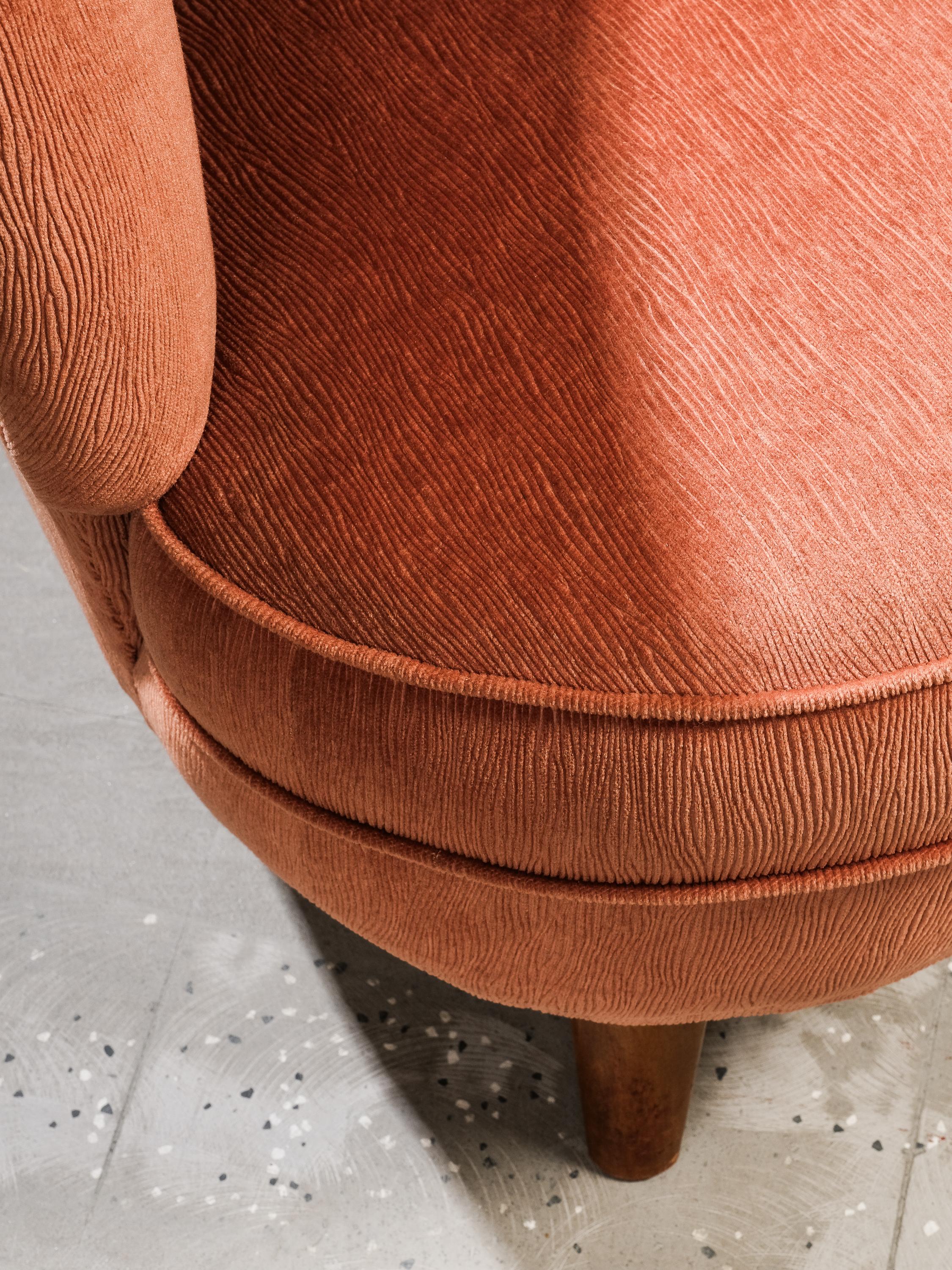 Curved Sofa by Carl-Johan Boman for Boman Oy, Finland, 1940s For Sale 1