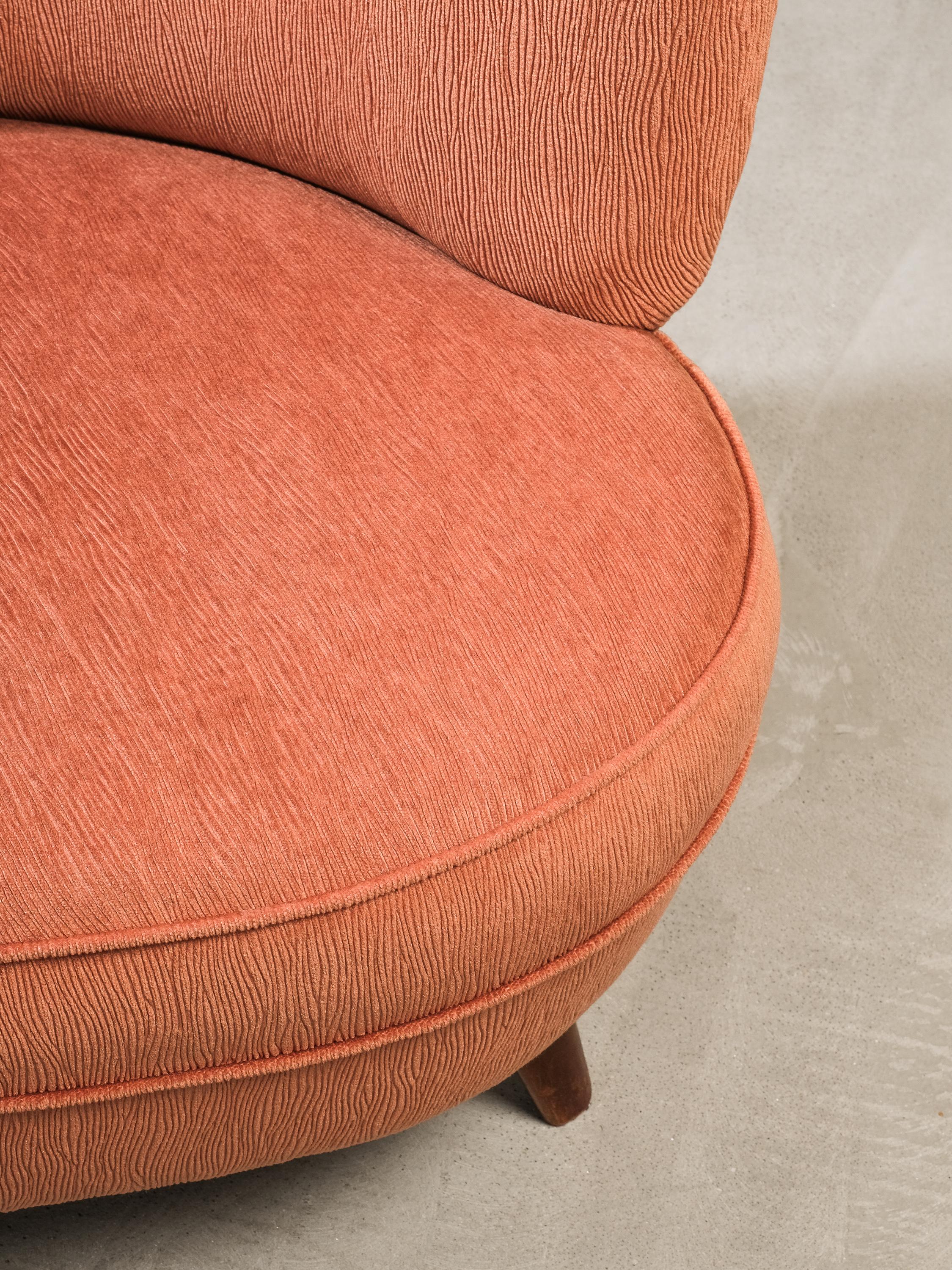 Curved Sofa by Carl-Johan Boman for Boman Oy, Finland, 1940s For Sale 2