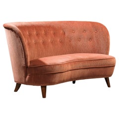 Gebogenes Sofa von Carl-Johan Boman für Boman Oy, Finnland, 1940er Jahre