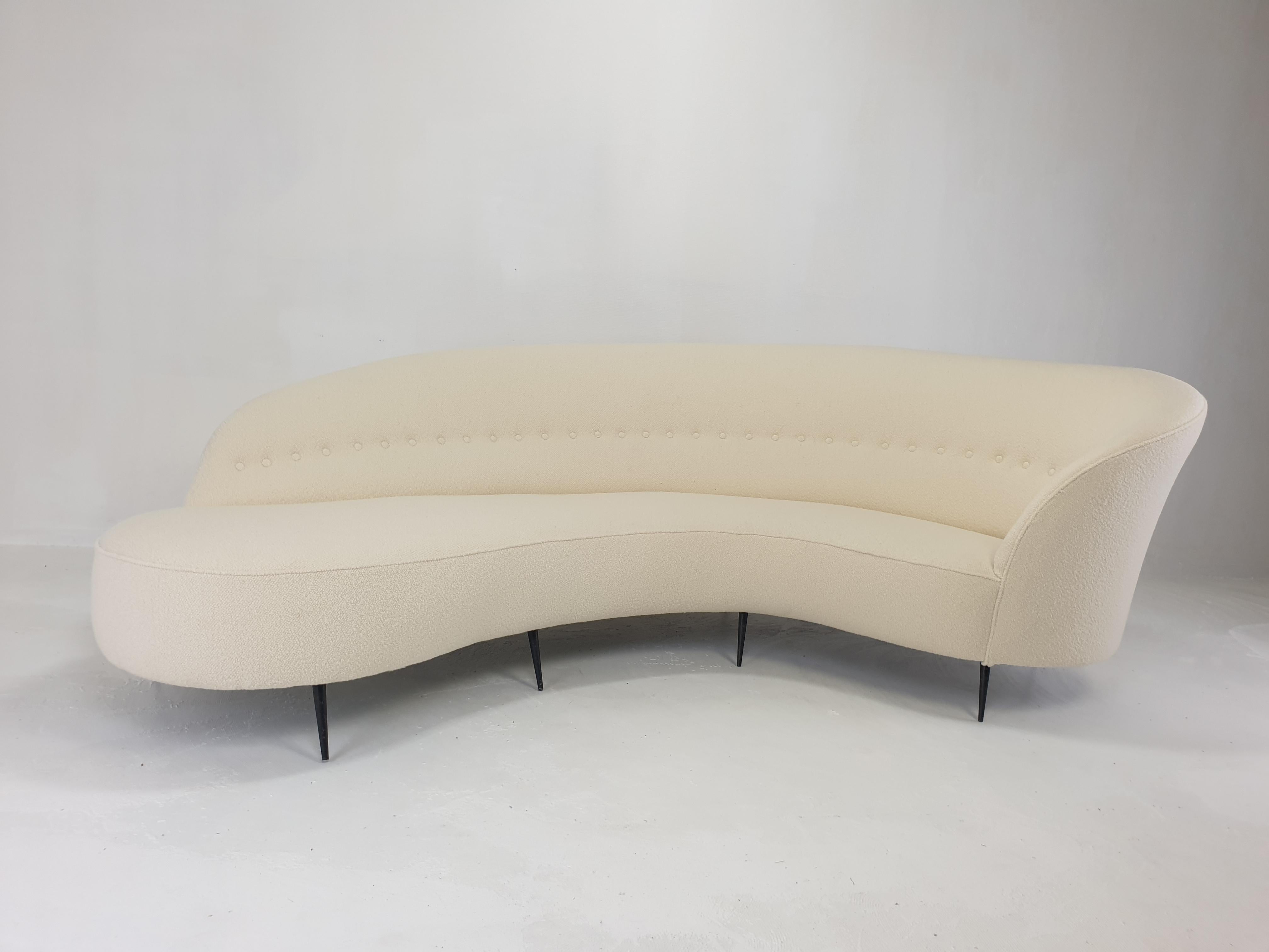 Italian Curved Sofa by Frederico Munari Italy, 1960's For Sale