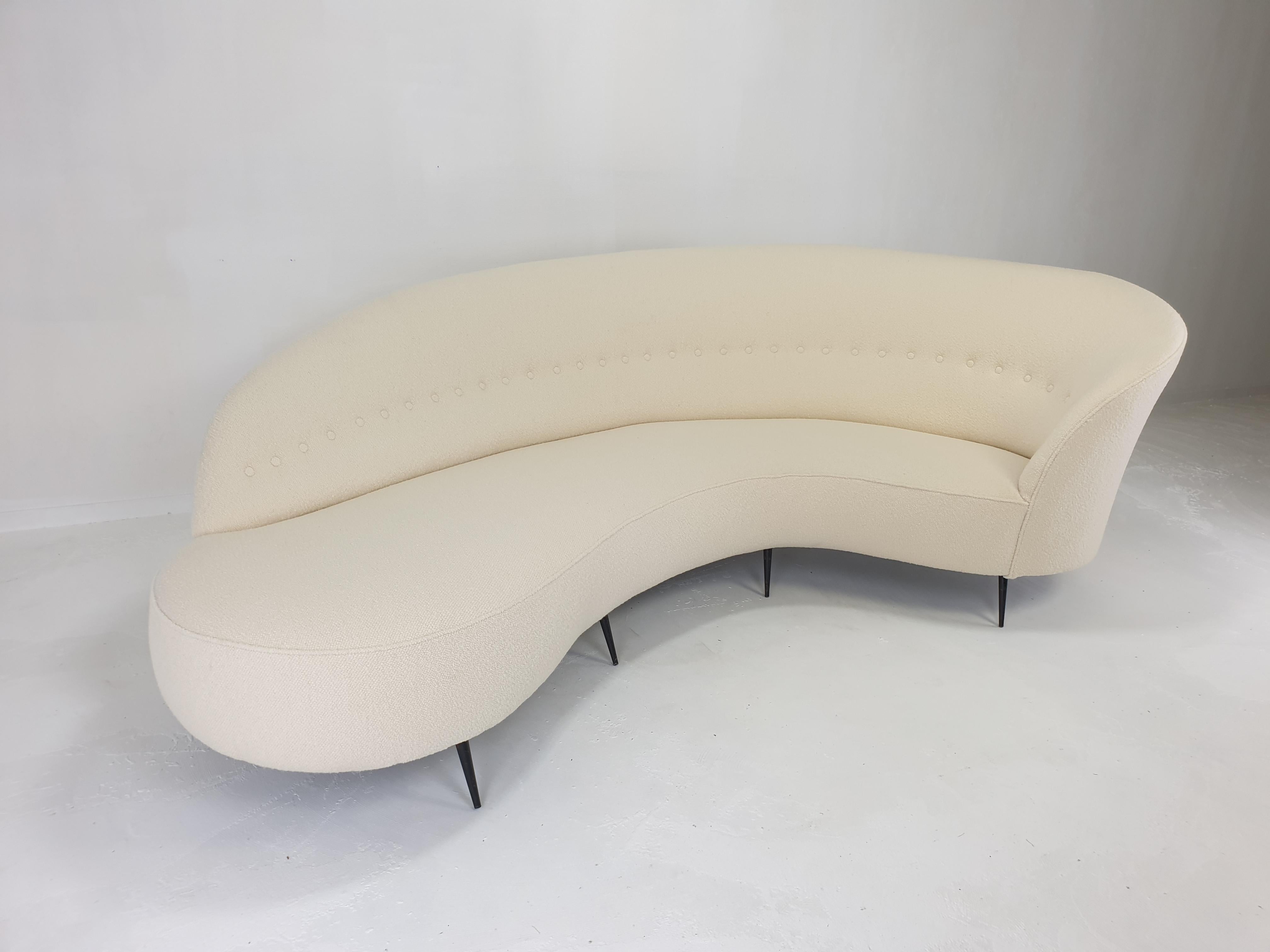 Mid-20th Century Curved Sofa by Frederico Munari Italy, 1960's For Sale
