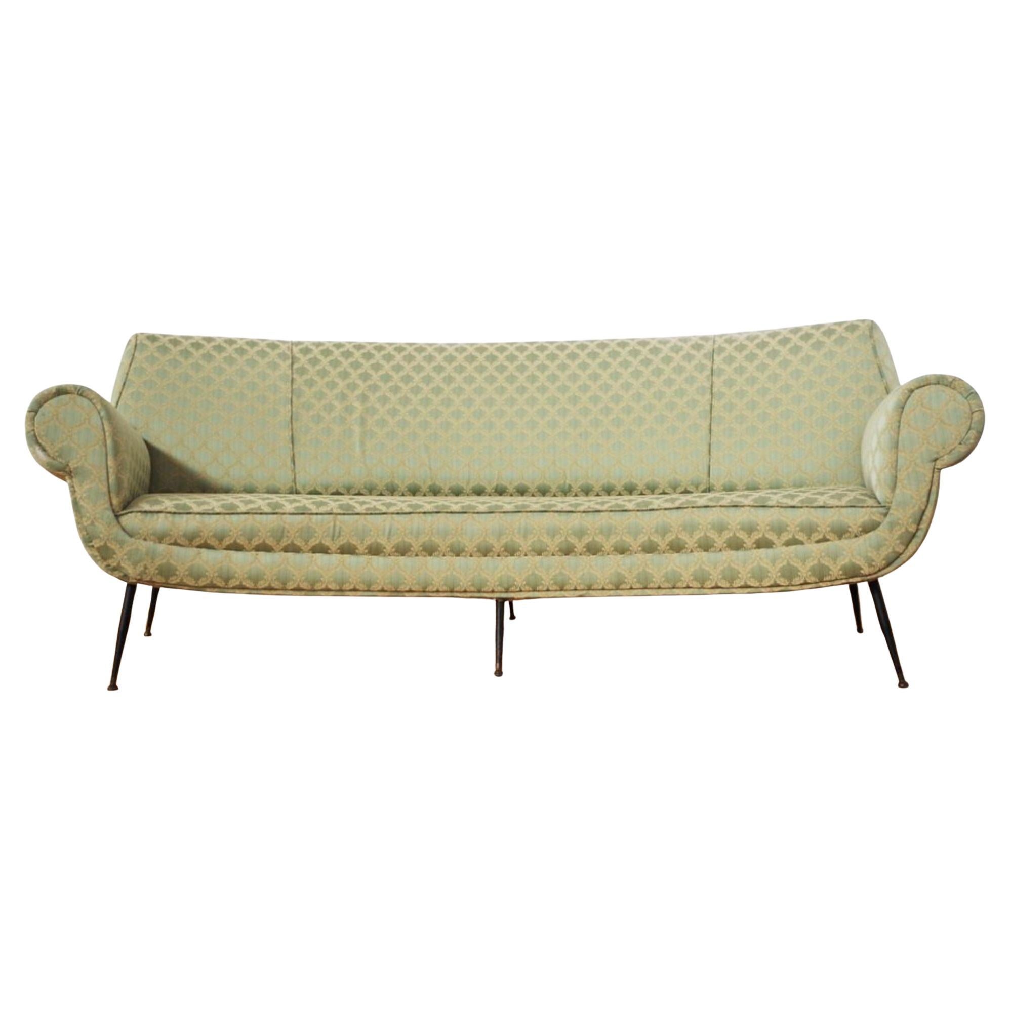 Curved Sofa by Gigi Radice, 1950s – A Timeless Italian Masterpiece in vendita
