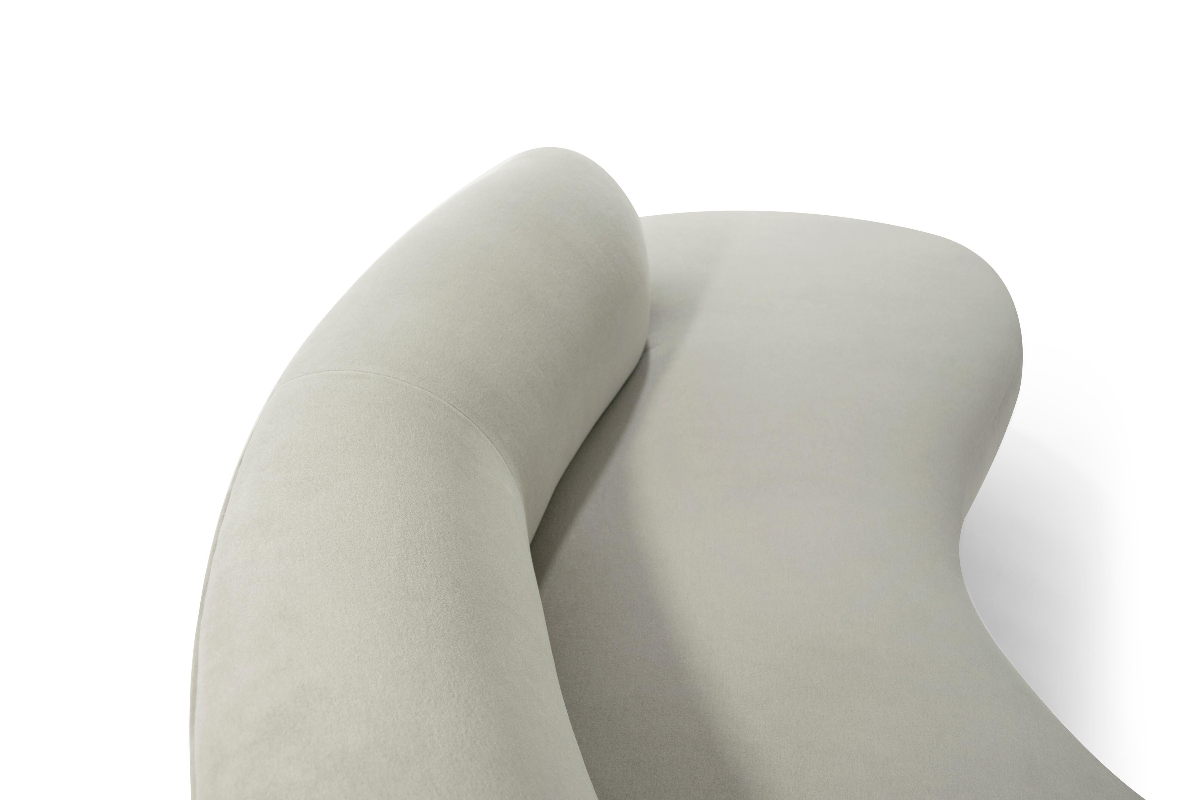 Curved Sofa by Vladimir Kagan in Alpaca Velvet 4