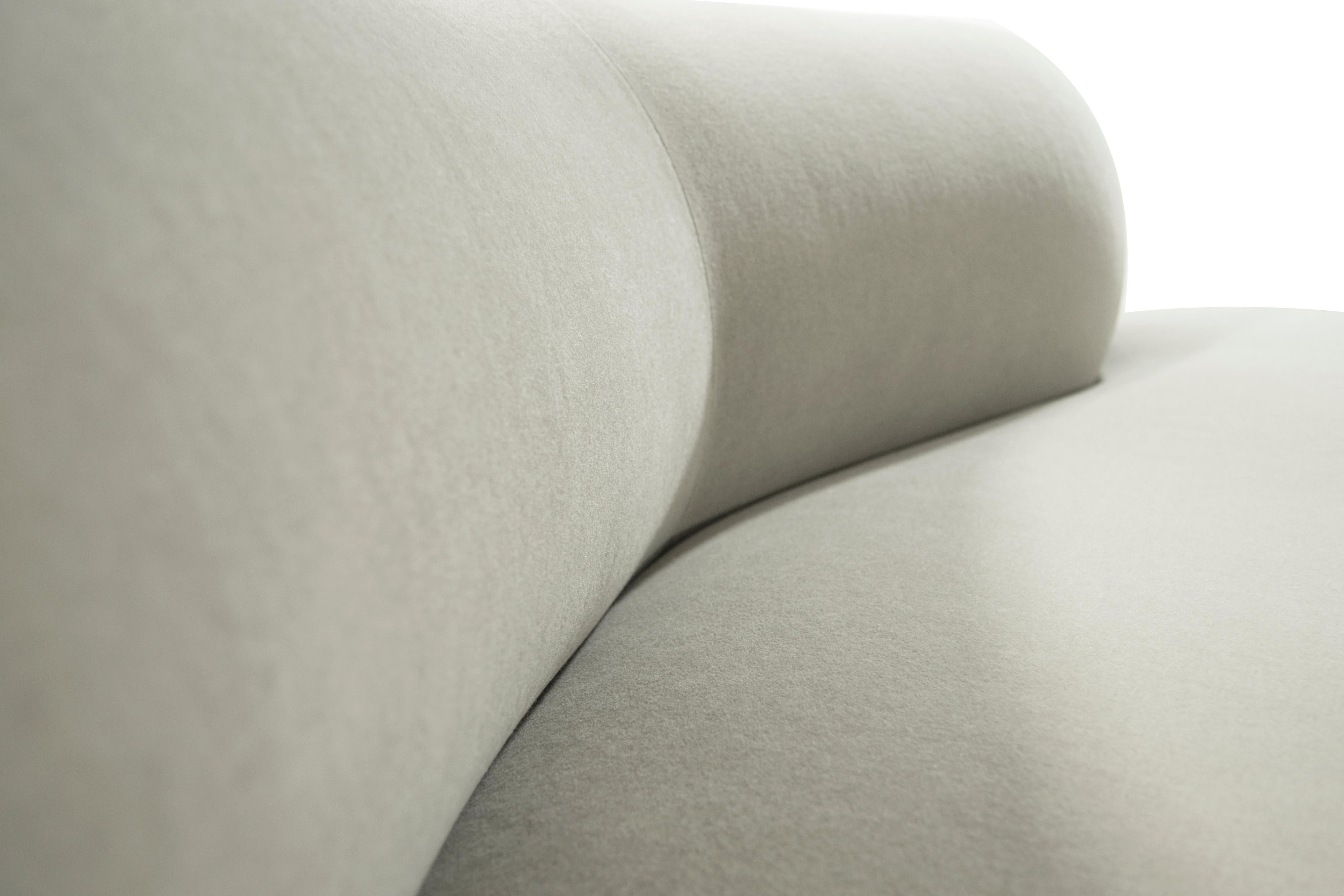 Curved Sofa by Vladimir Kagan in Alpaca Velvet 5