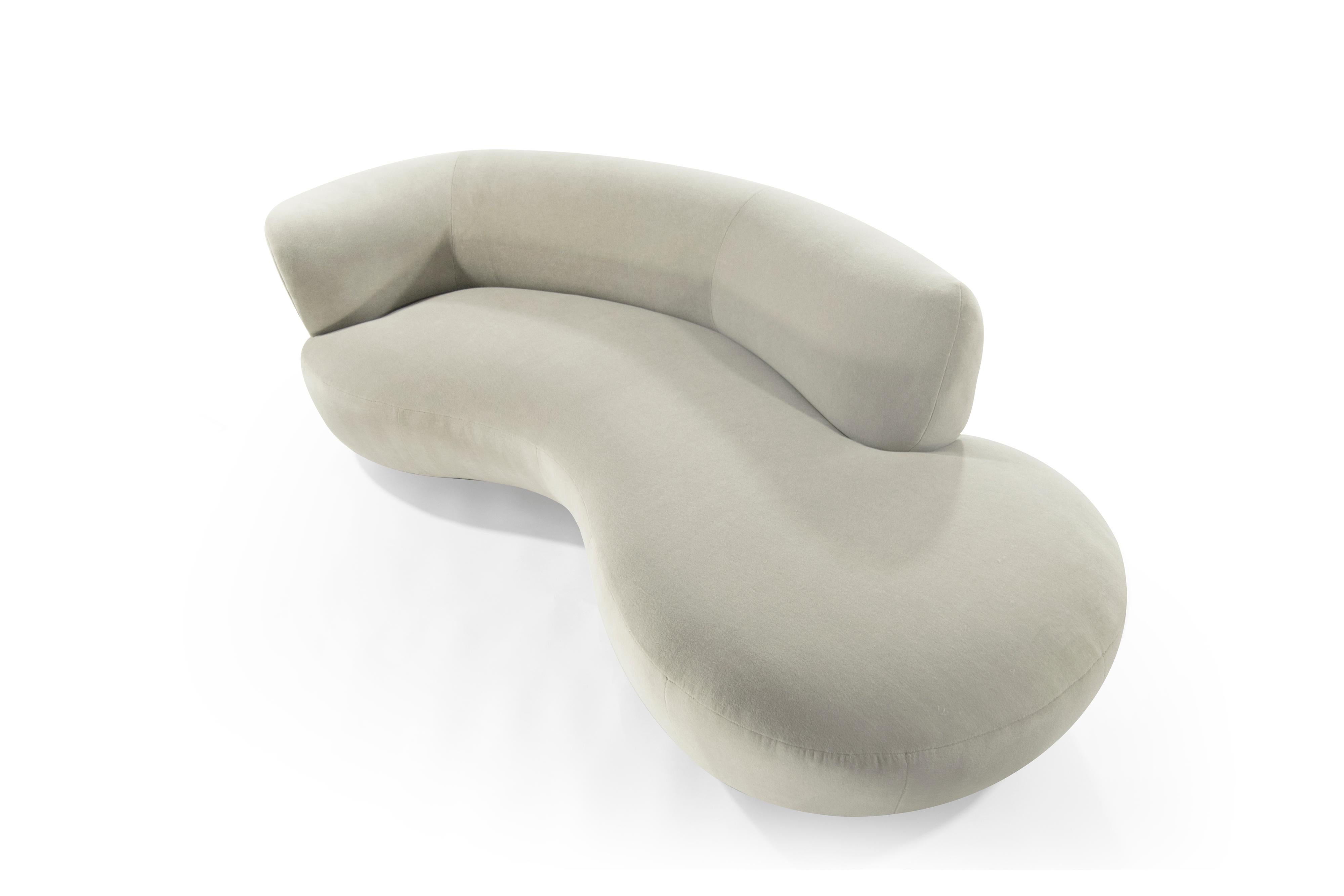 Curved Sofa by Vladimir Kagan in Alpaca Velvet 6