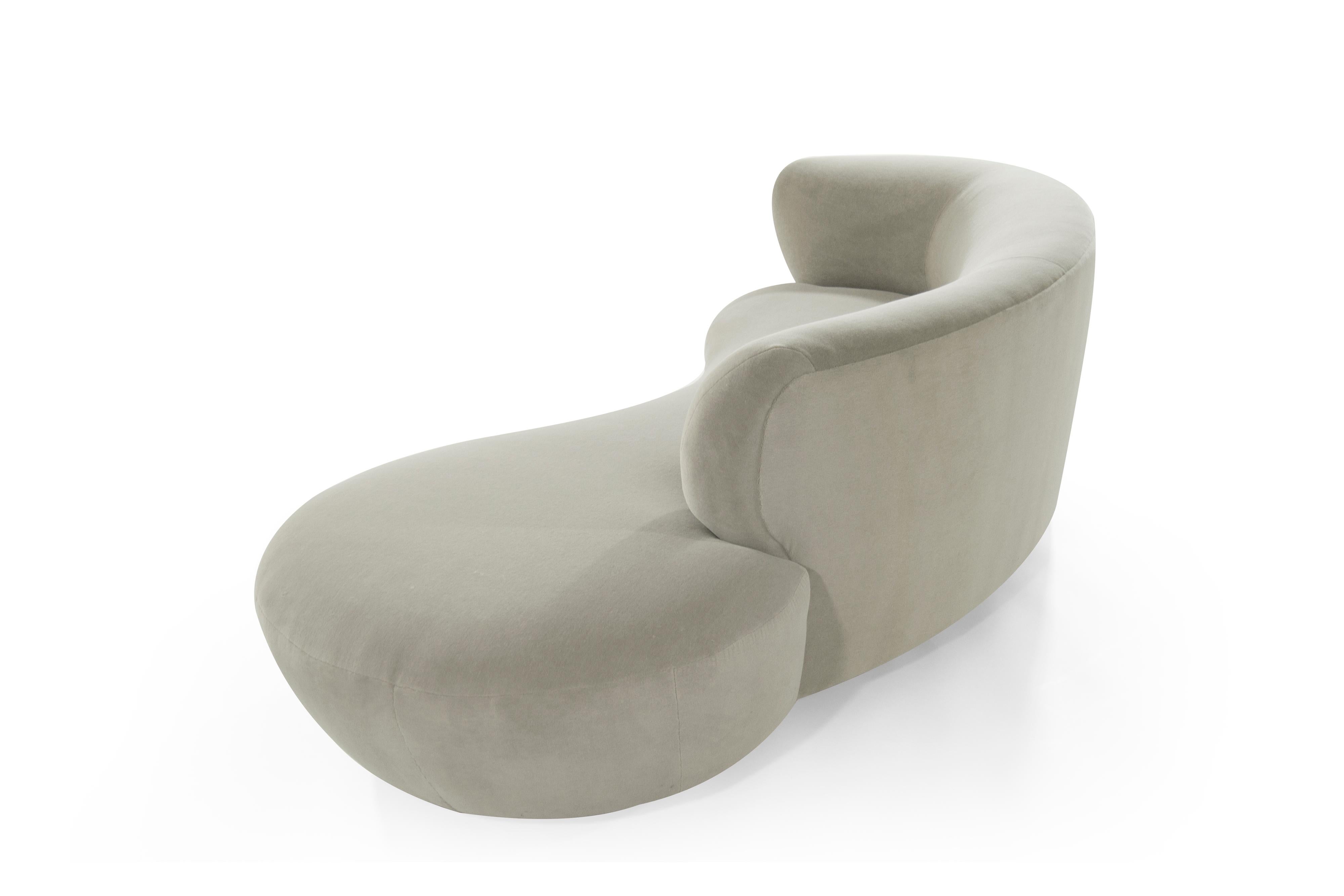 Curved Sofa by Vladimir Kagan in Alpaca Velvet 1