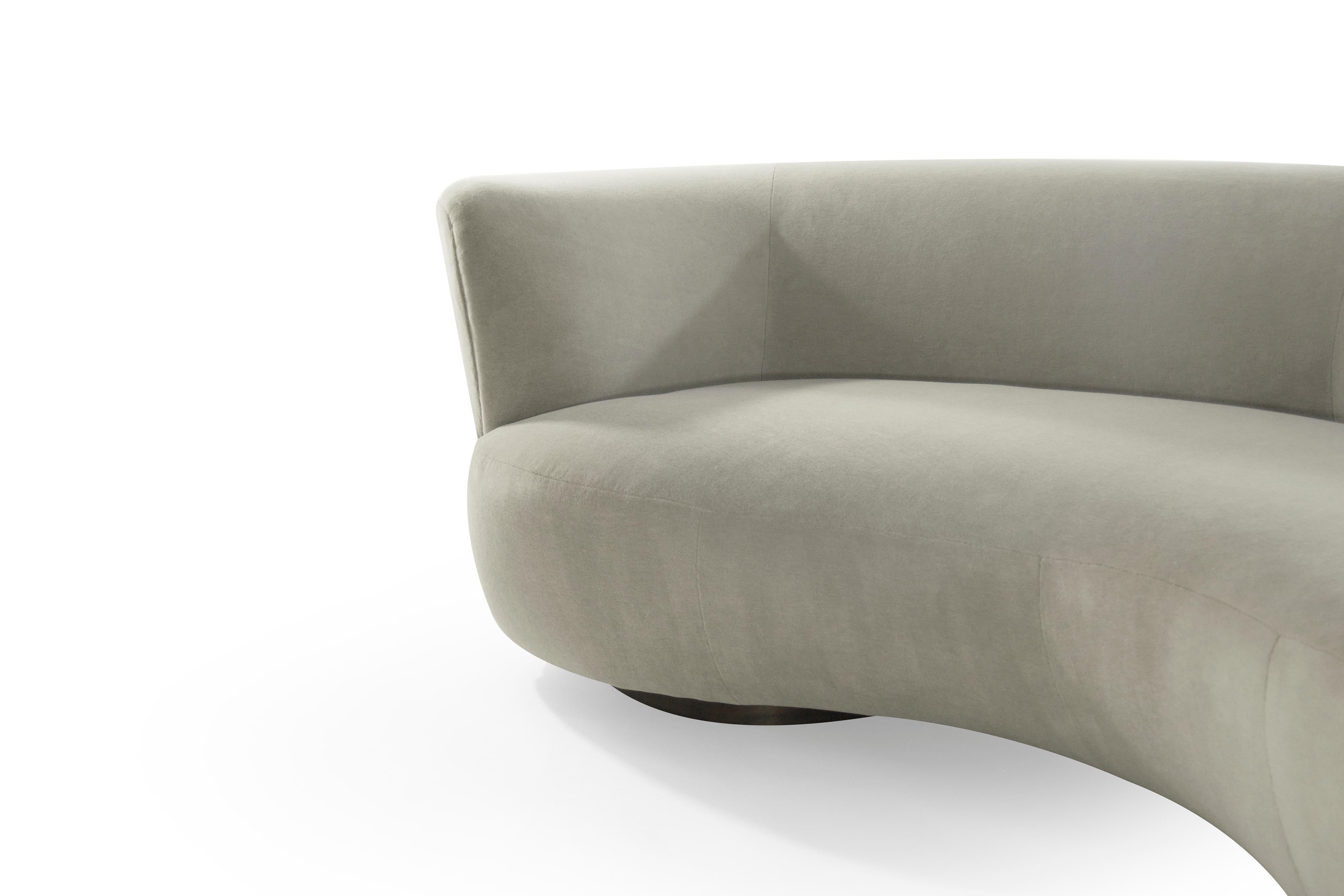 Curved Sofa by Vladimir Kagan in Alpaca Velvet 2