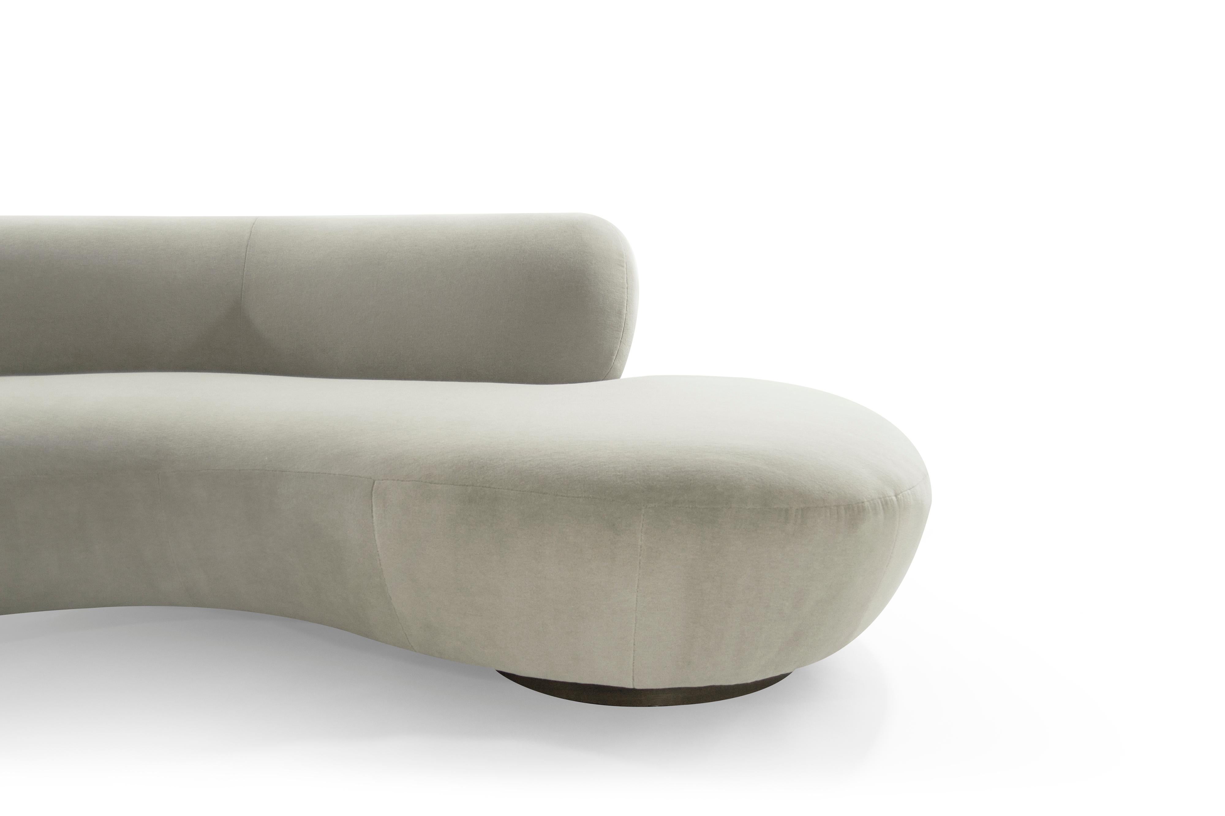 Curved Sofa by Vladimir Kagan in Alpaca Velvet 3