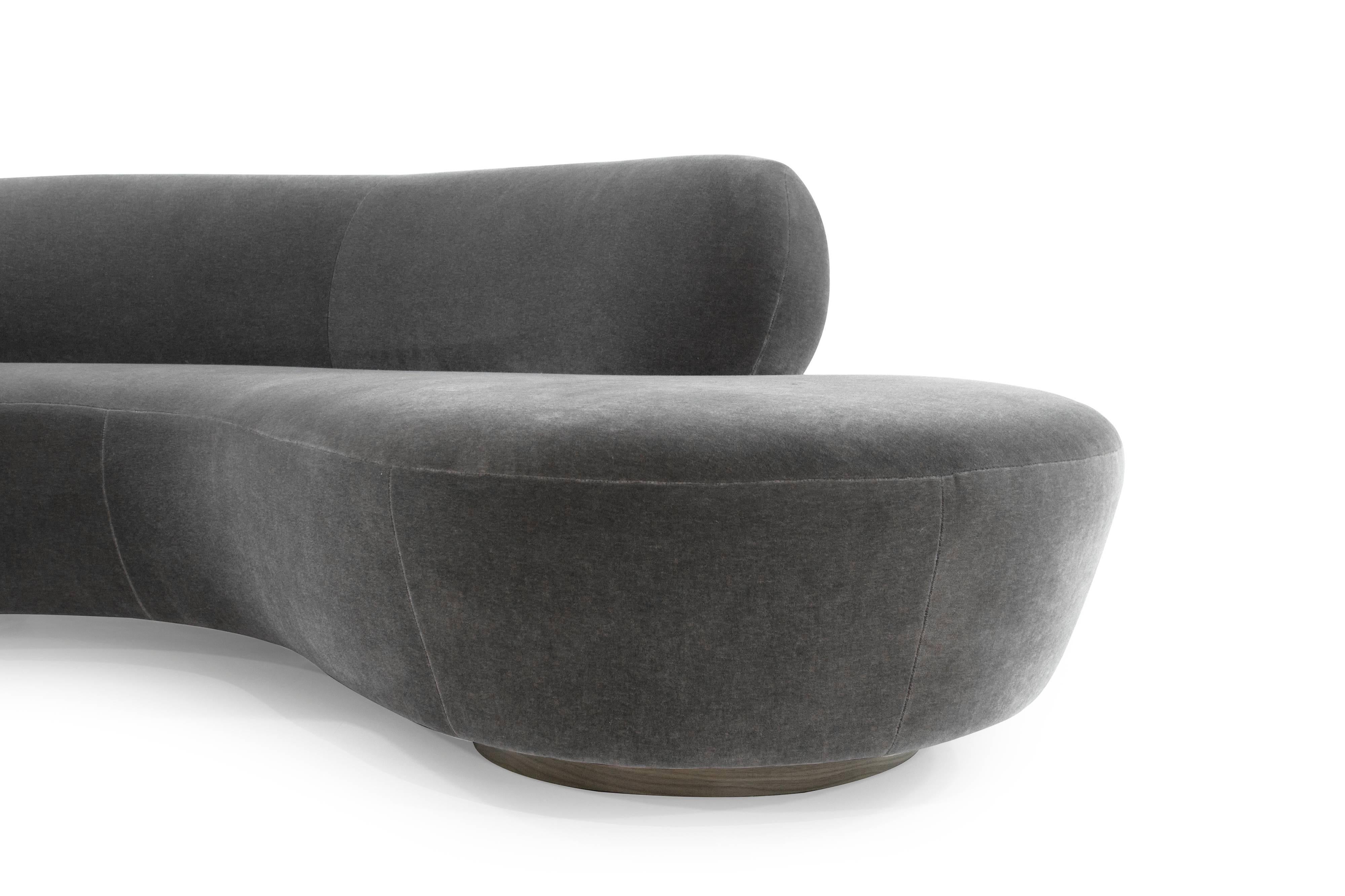 Curved Sofa by Vladimir Kagan in Grey Mohair 4