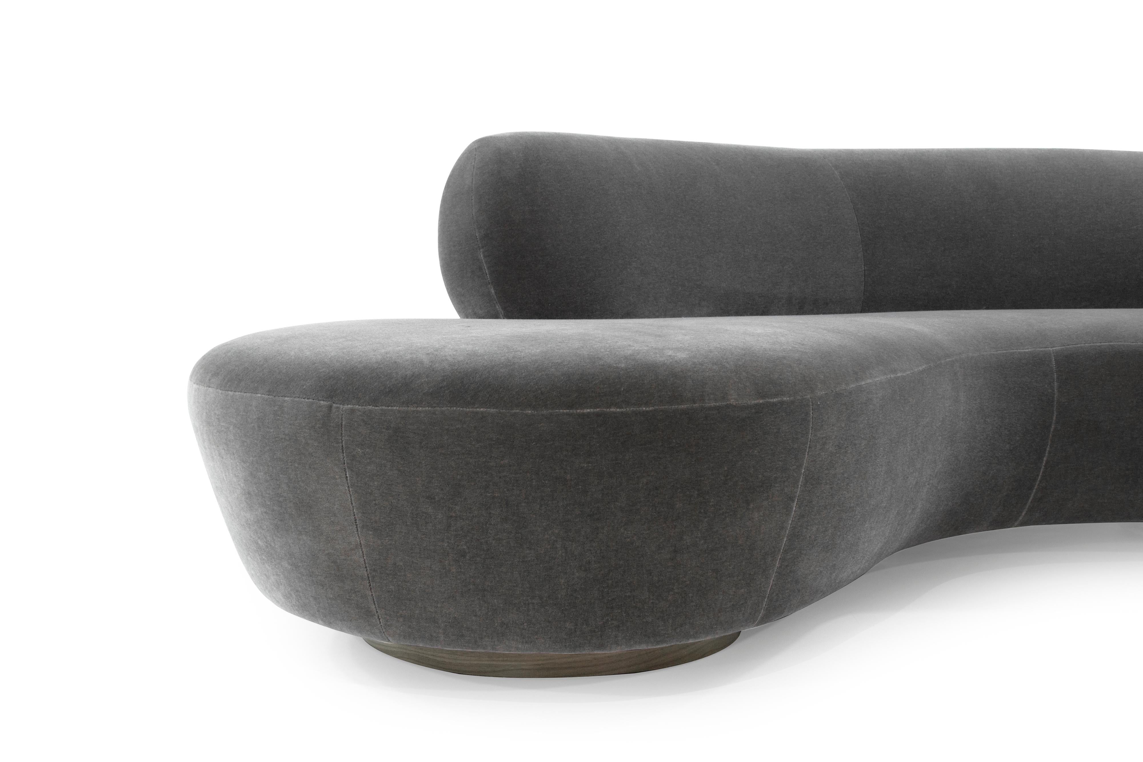 Curved Sofa by Vladimir Kagan in Grey Mohair 4