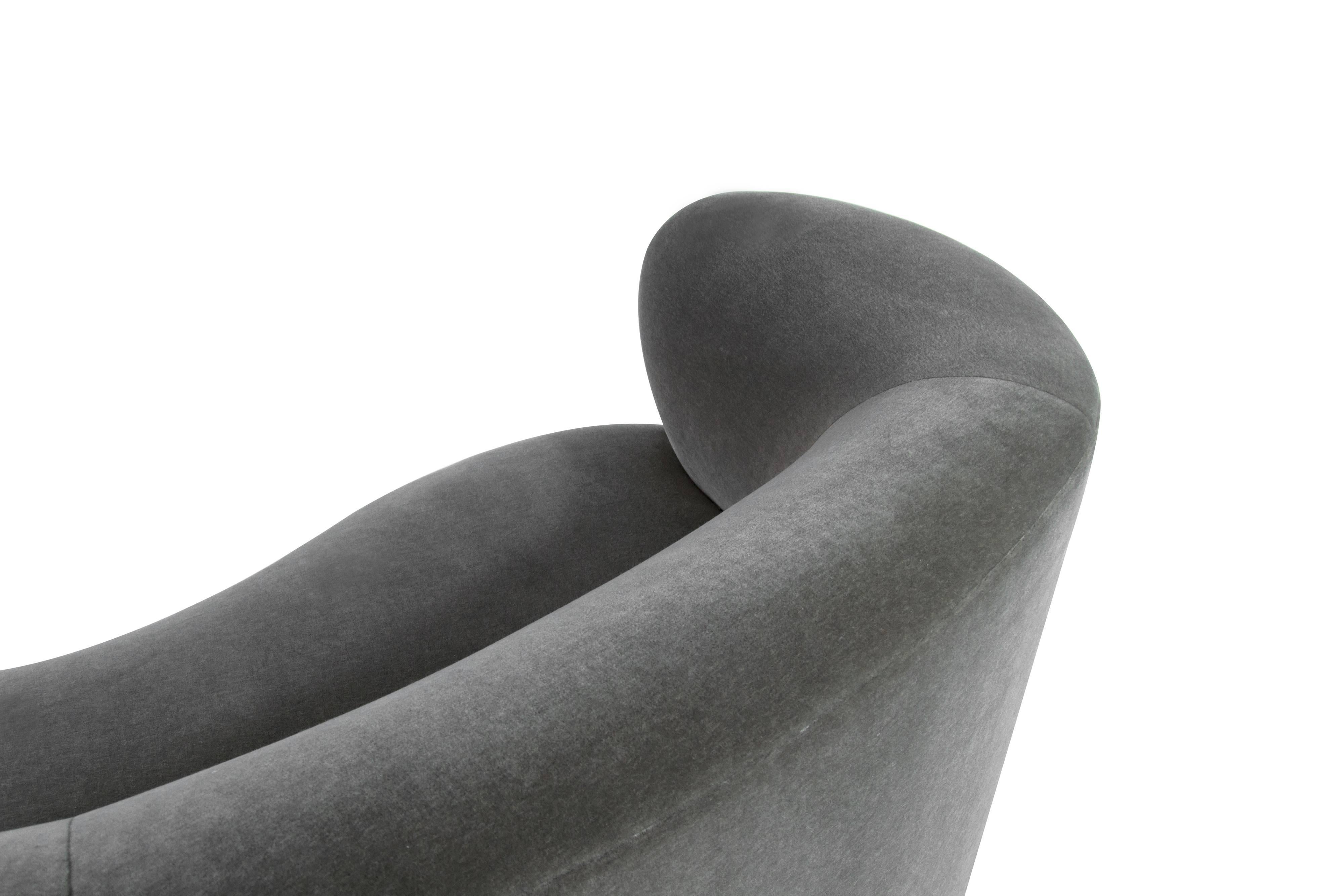 Curved Sofa by Vladimir Kagan in Grey Mohair 5