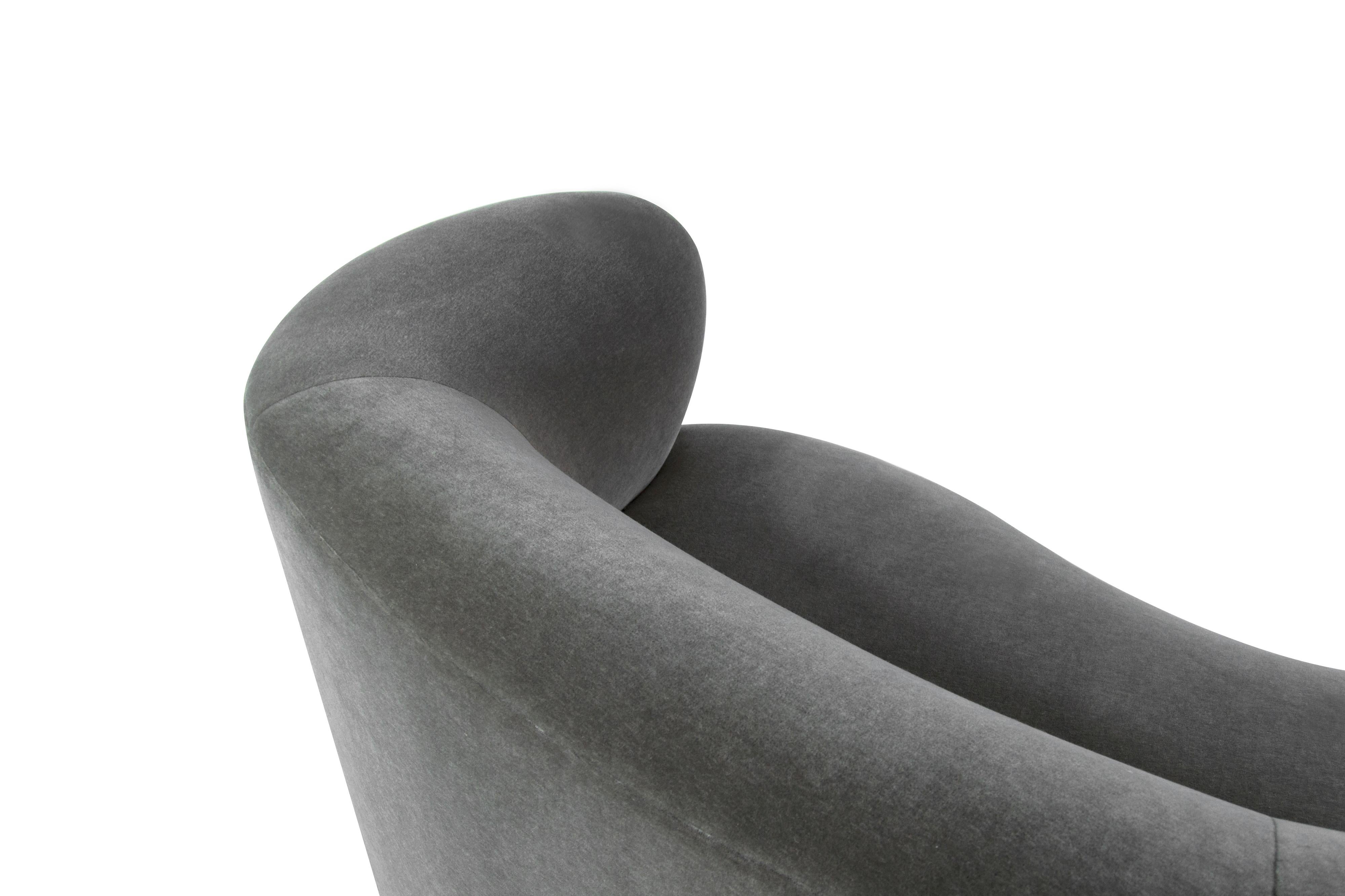 Curved Sofa by Vladimir Kagan in Grey Mohair 5