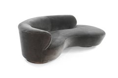 Curved Sofa by Vladimir Kagan in Grey Mohair