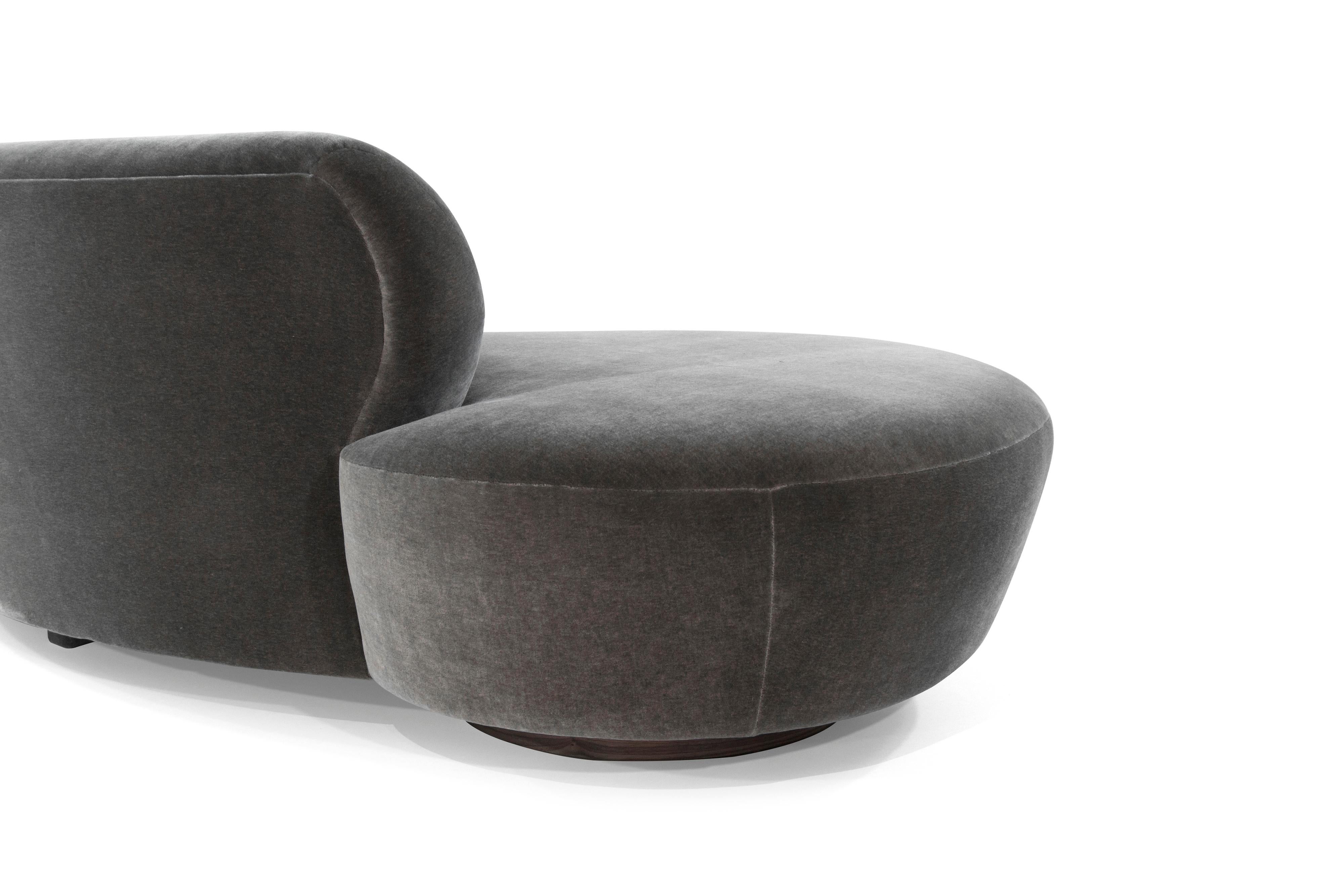Curved Sofa by Vladimir Kagan in Grey Mohair 1