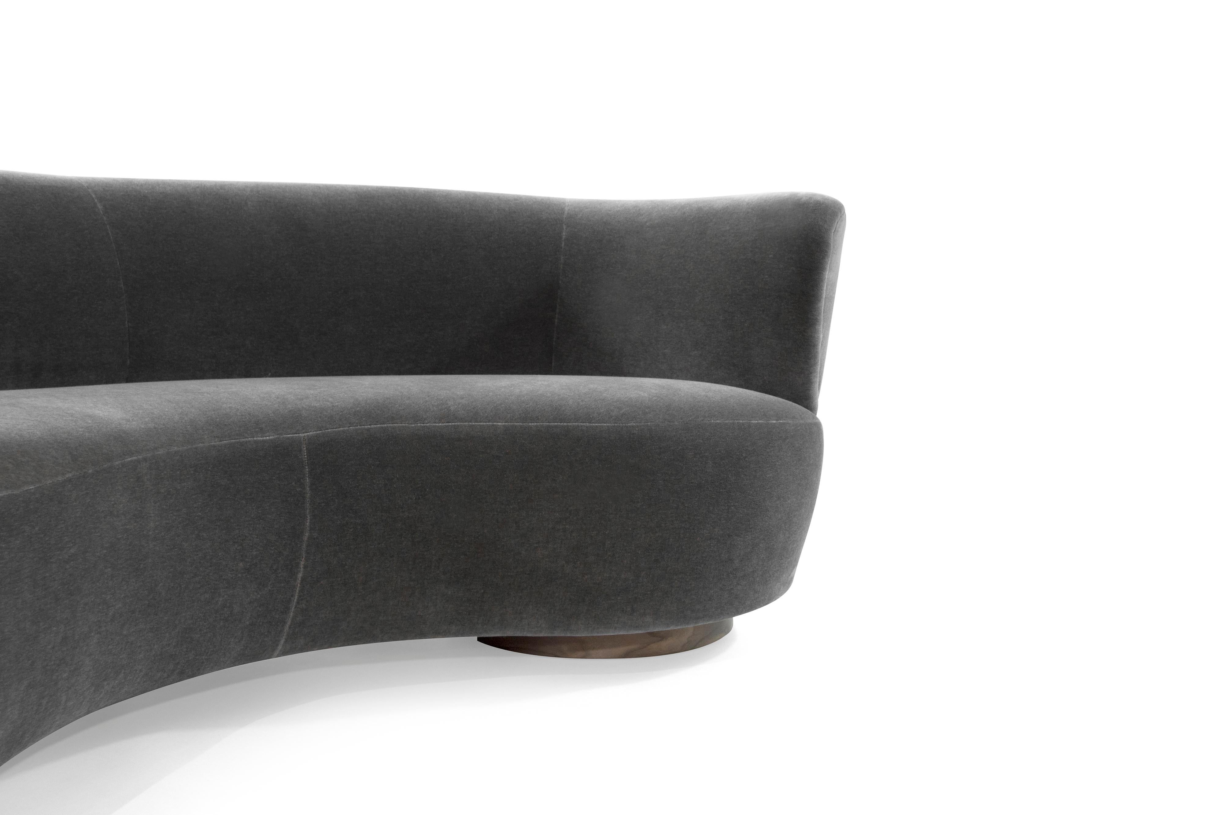 Curved Sofa by Vladimir Kagan in Grey Mohair 2